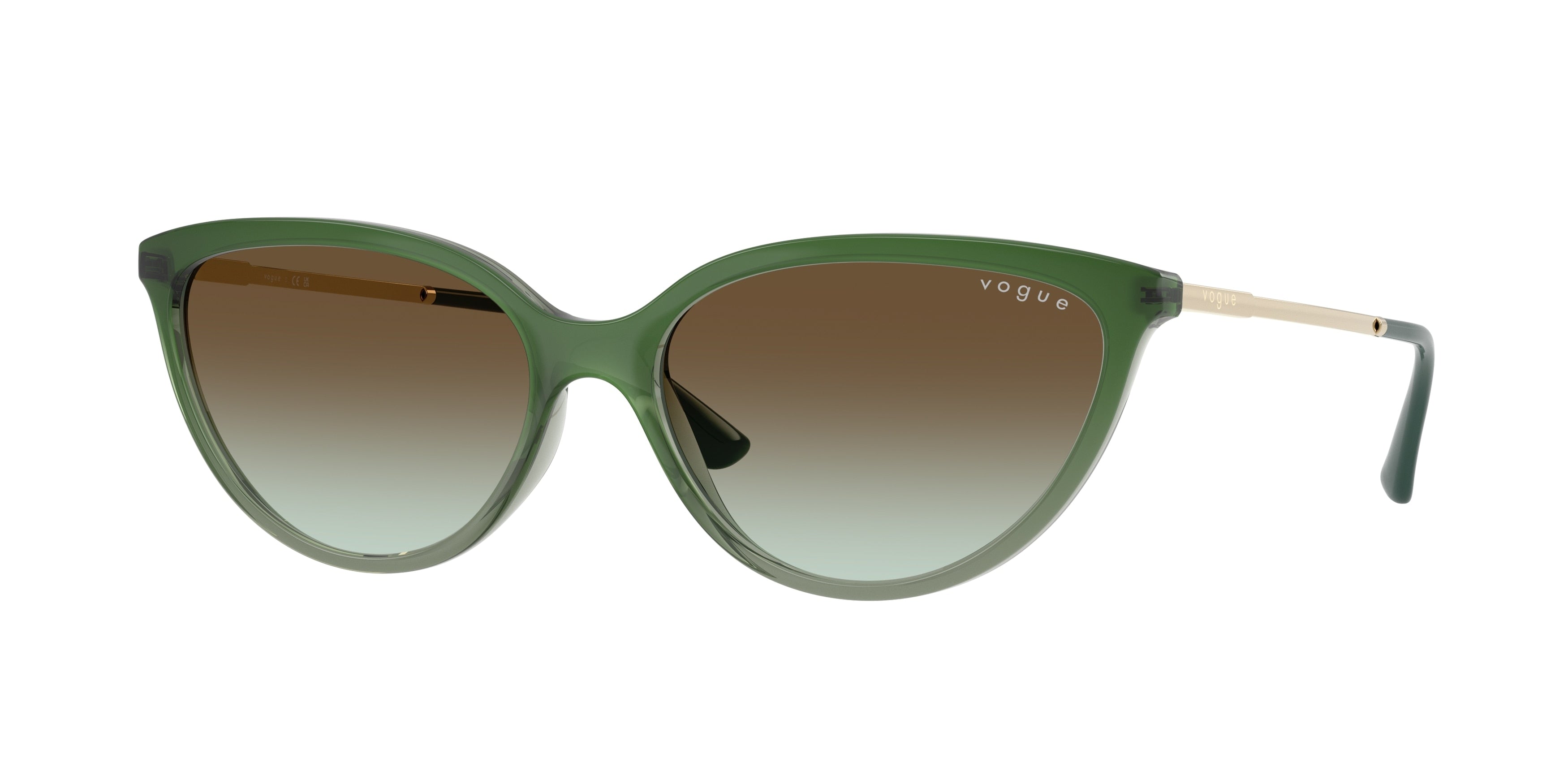 Vogue VO5672S Cat Eye Sunglasses 3259E8-Gradient Green/Transparent Green 57-140-16 - Color Map Green