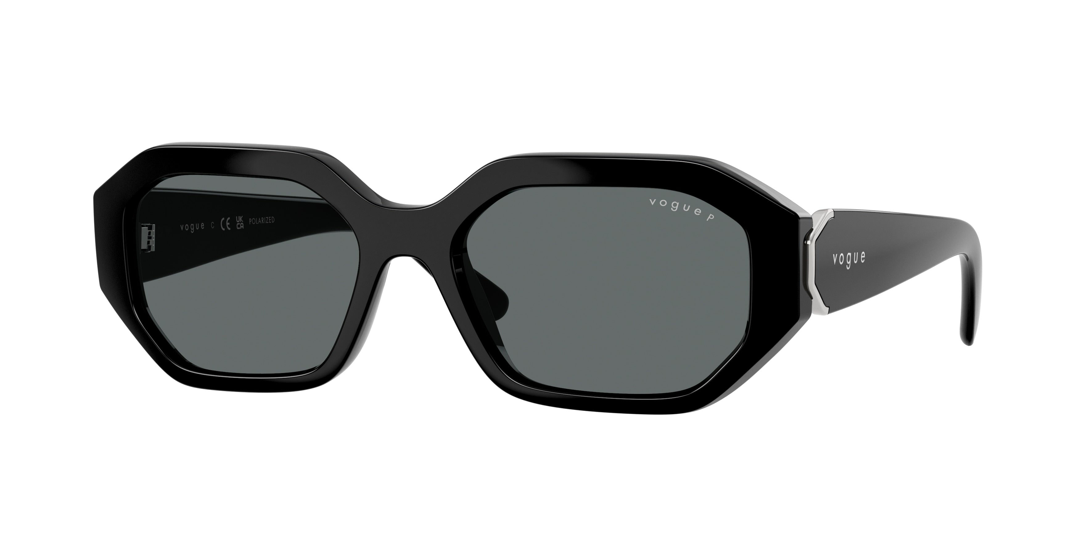 Vogue VO5675S Irregular Sunglasses W44/81-Black 54-135-18 - Color Map Black