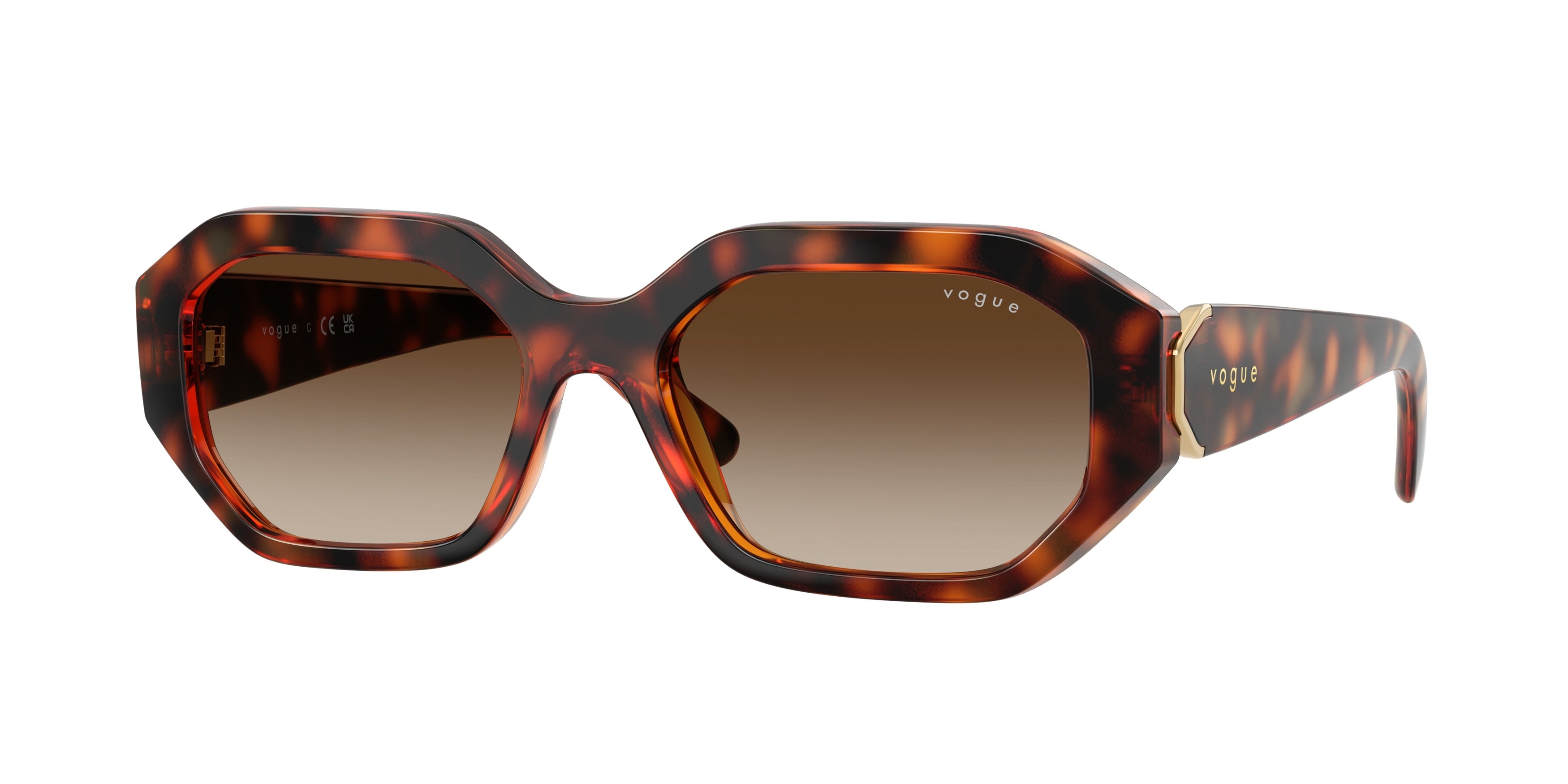 Vogue VO5675S Irregular Sunglasses W65613-Dark Havana 54-135-18 - Color Map Brown