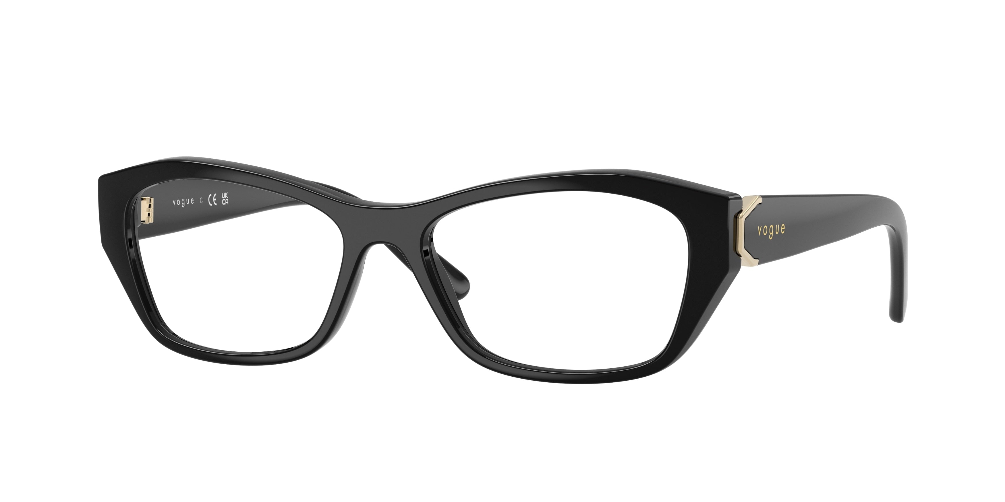 Vogue VO5676 Irregular Eyeglasses W44-Black 53-135-16 - Color Map Black