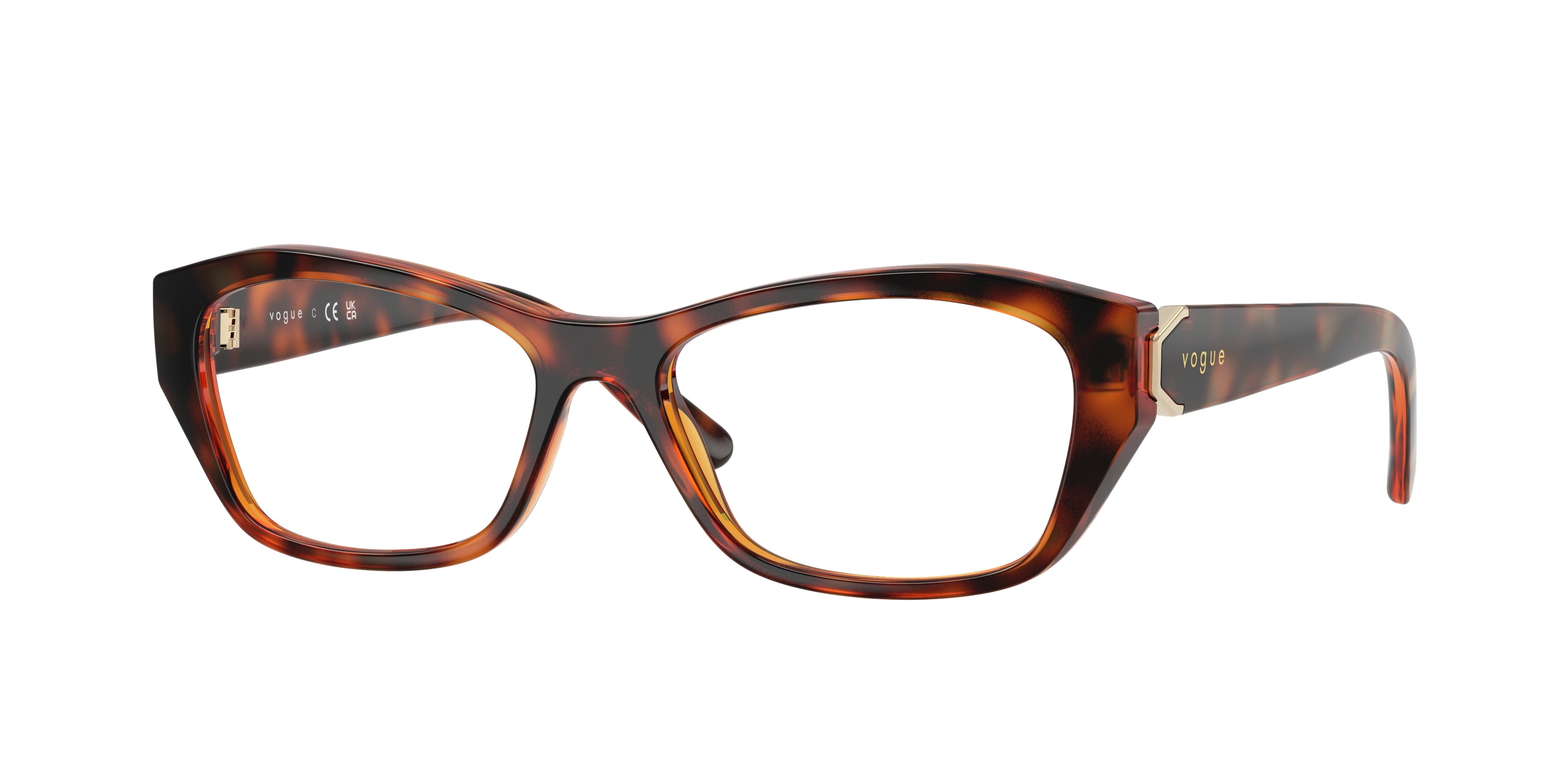 Vogue VO5676 Irregular Eyeglasses W656-Dark Havana 53-135-16 - Color Map Brown