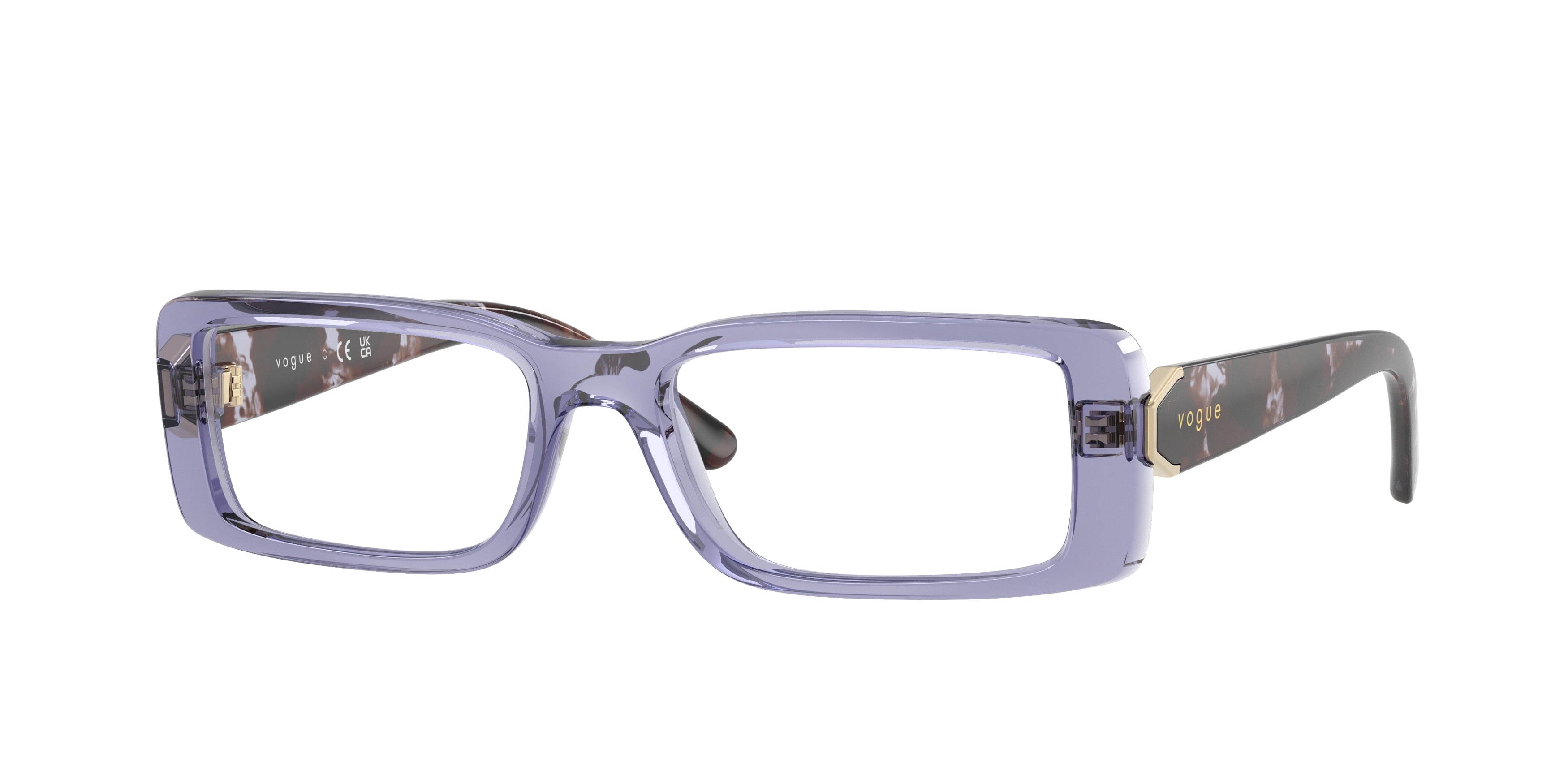 Vogue VO5677 Rectangle Eyeglasses 3177-Transparent Violet 52-135-17 - Color Map Violet