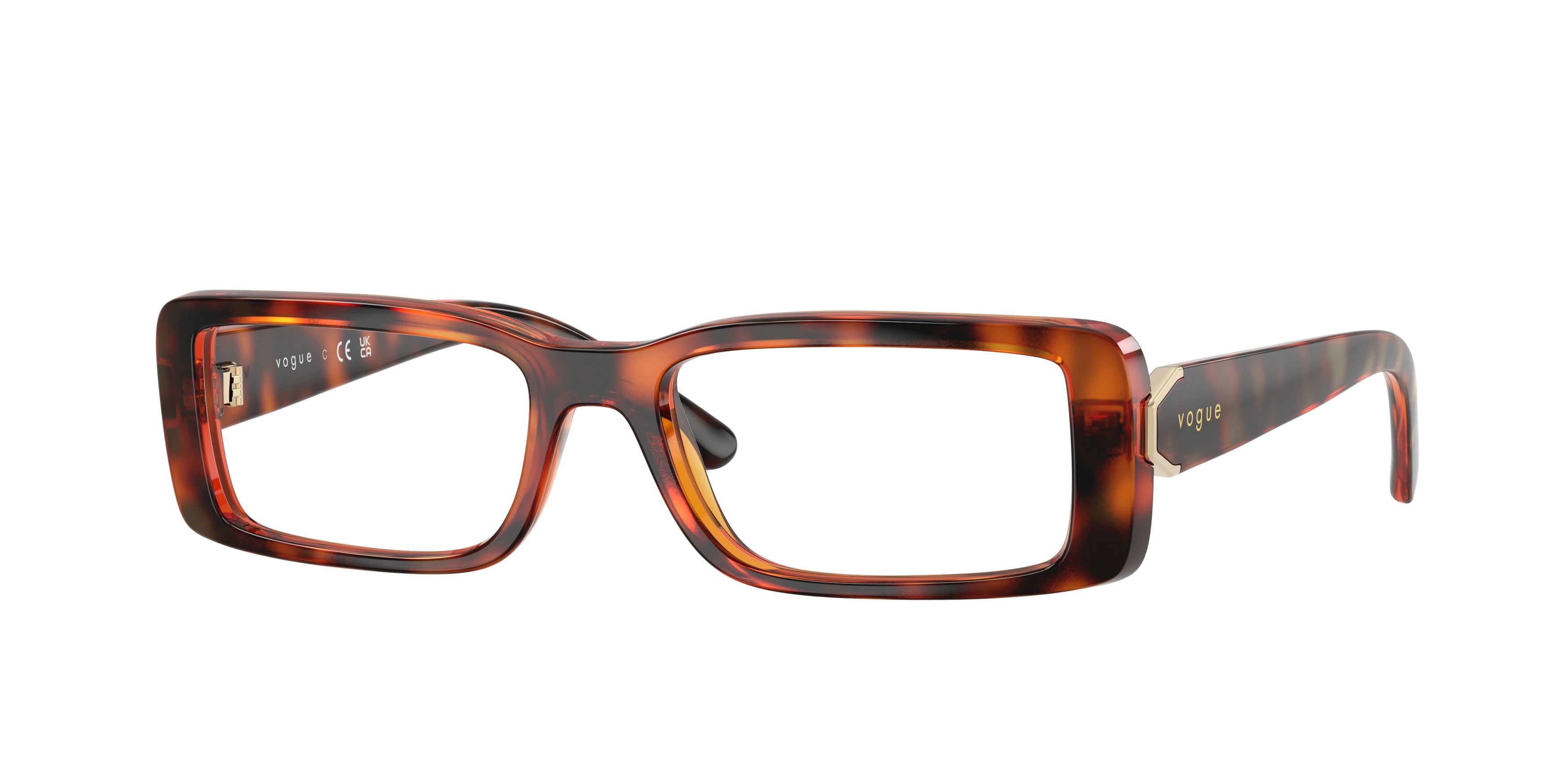 Vogue VO5677 Rectangle Eyeglasses W656-Dark Havana 52-135-17 - Color Map Brown