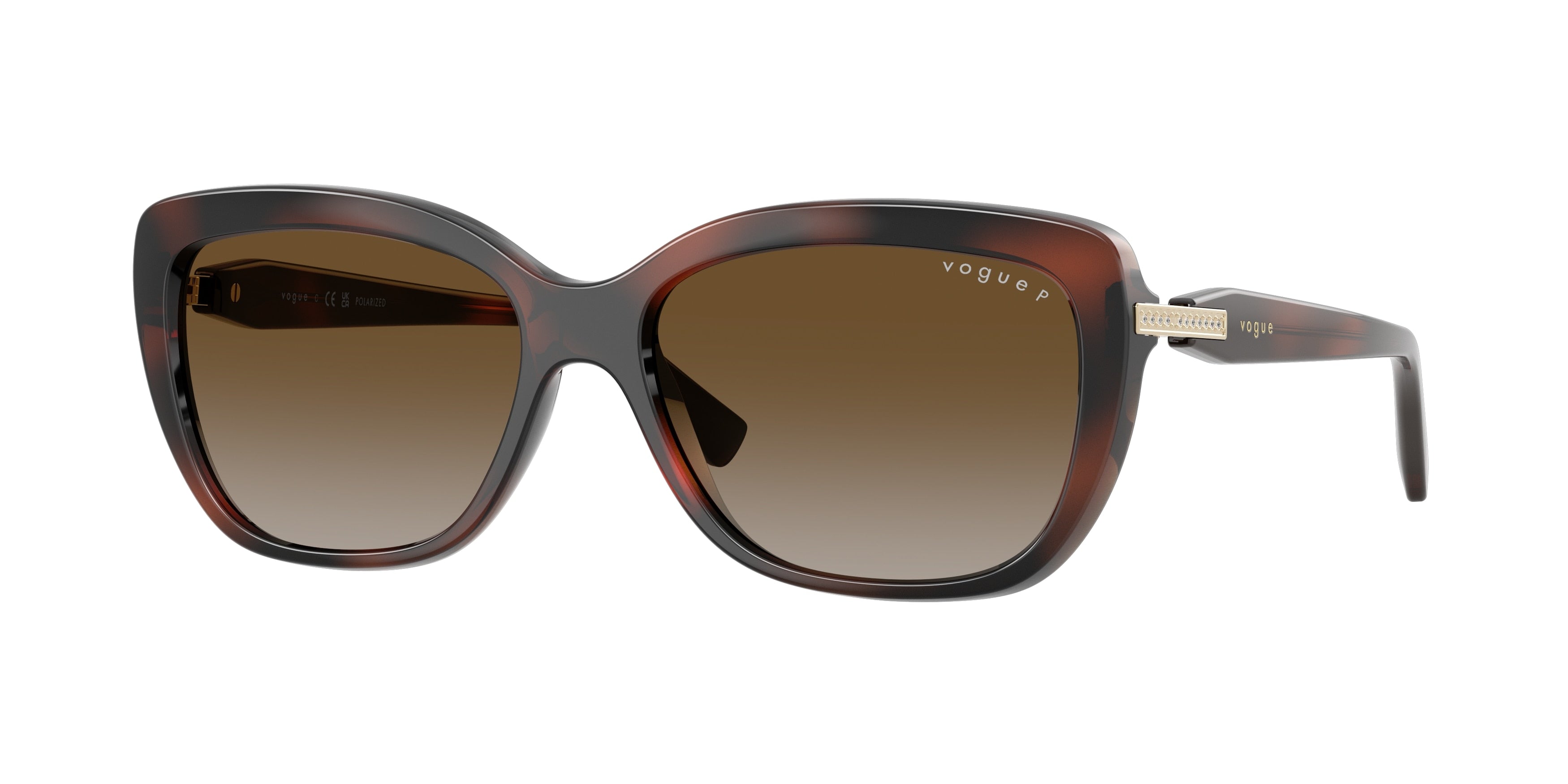 Vogue VO5678SB Butterfly Sunglasses 2386T5-Brown Havana 55-140-16 - Color Map Brown