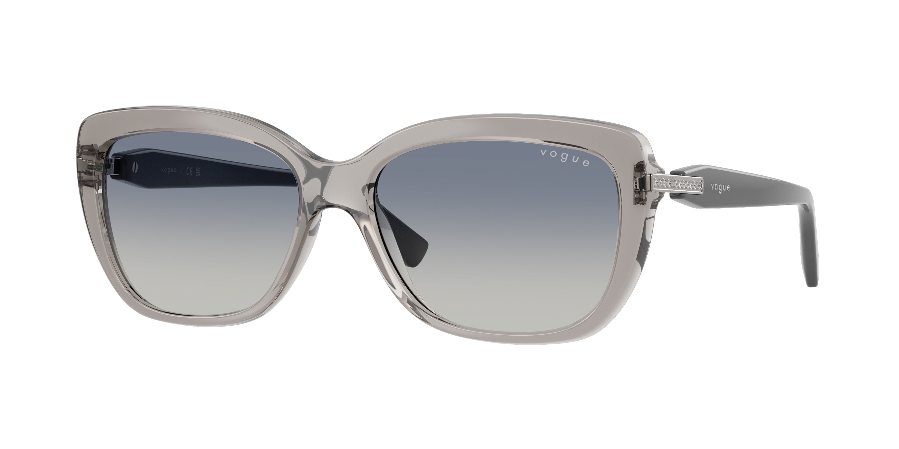 Vogue VO5678SB Butterfly Sunglasses 272614-Transparent Grey 55-140-16 - Color Map Grey