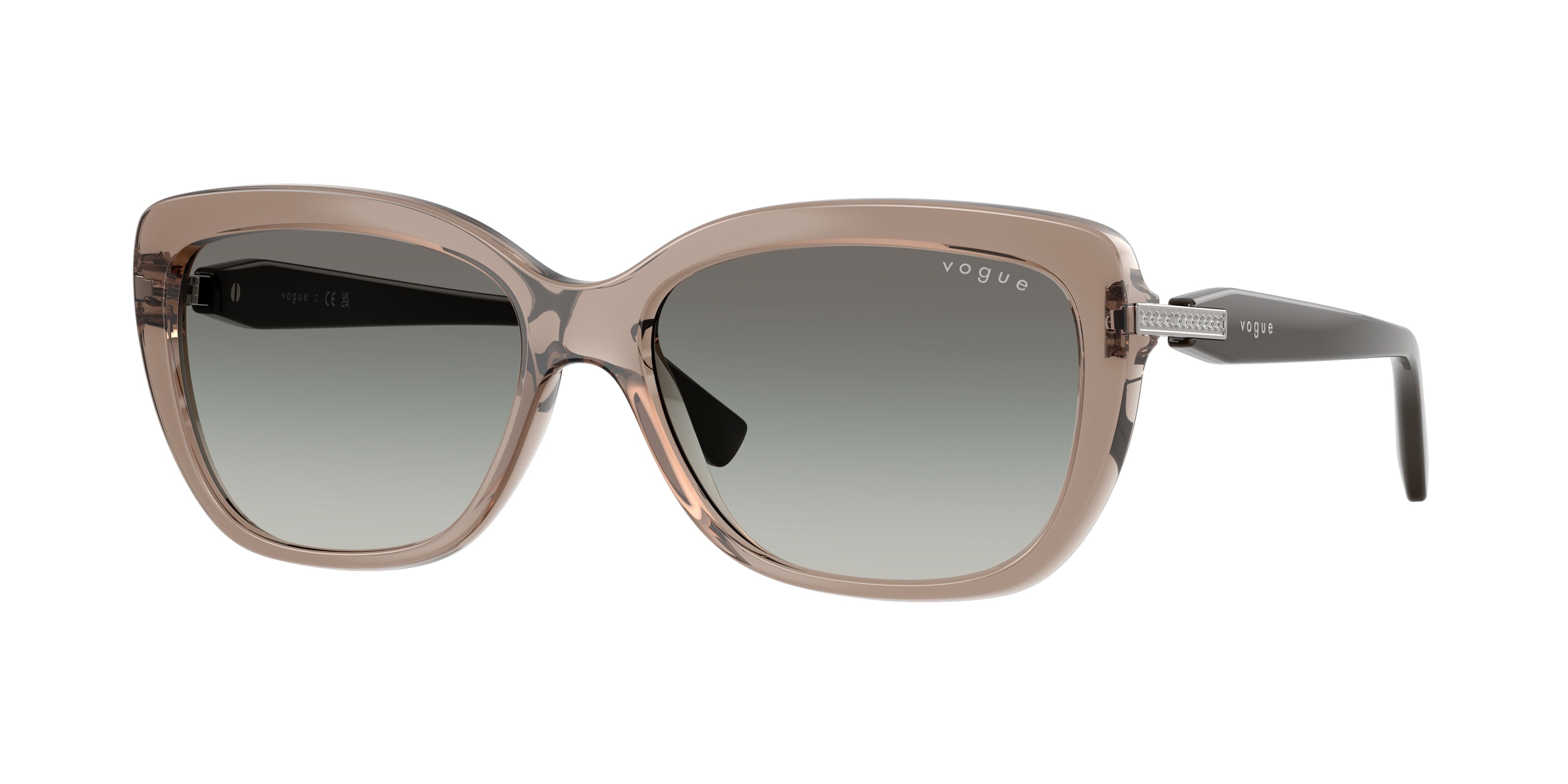 Vogue VO5678SB Butterfly Sunglasses 294011-Transparent Brown 55-140-16 - Color Map Brown