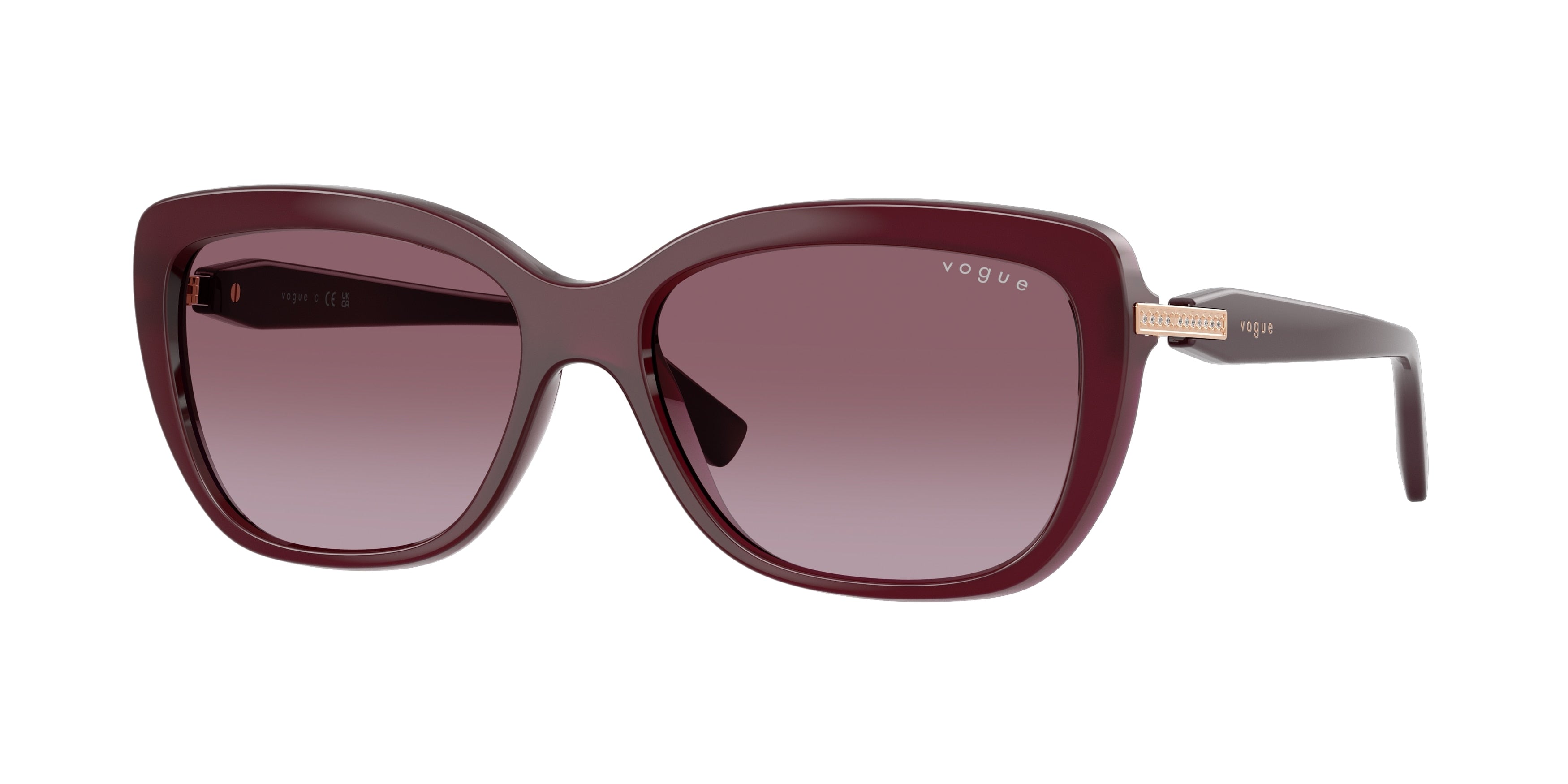 Vogue VO5678SB Butterfly Sunglasses 29898H-Transparent Cherry 55-140-16 - Color Map Violet
