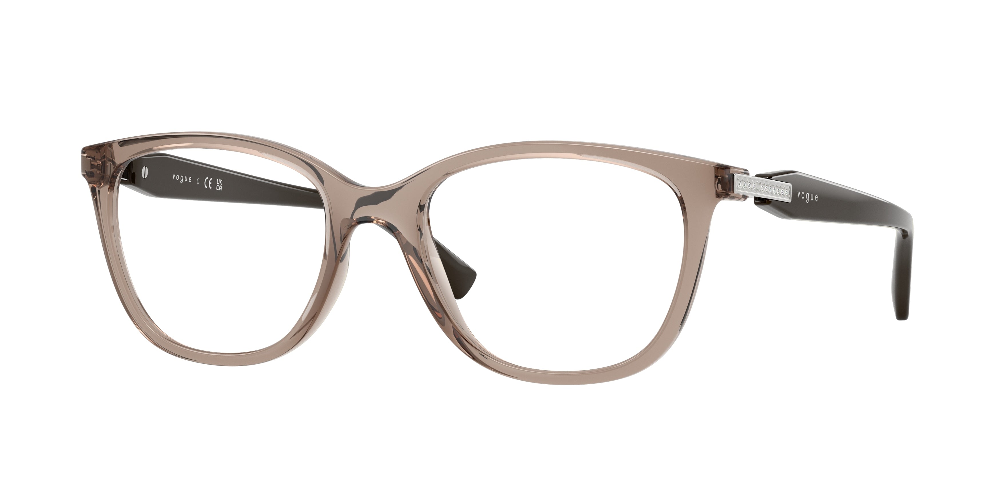 Vogue VO5679B Phantos Eyeglasses 2940-Transparent Brown 53-140-19 - Color Map Brown