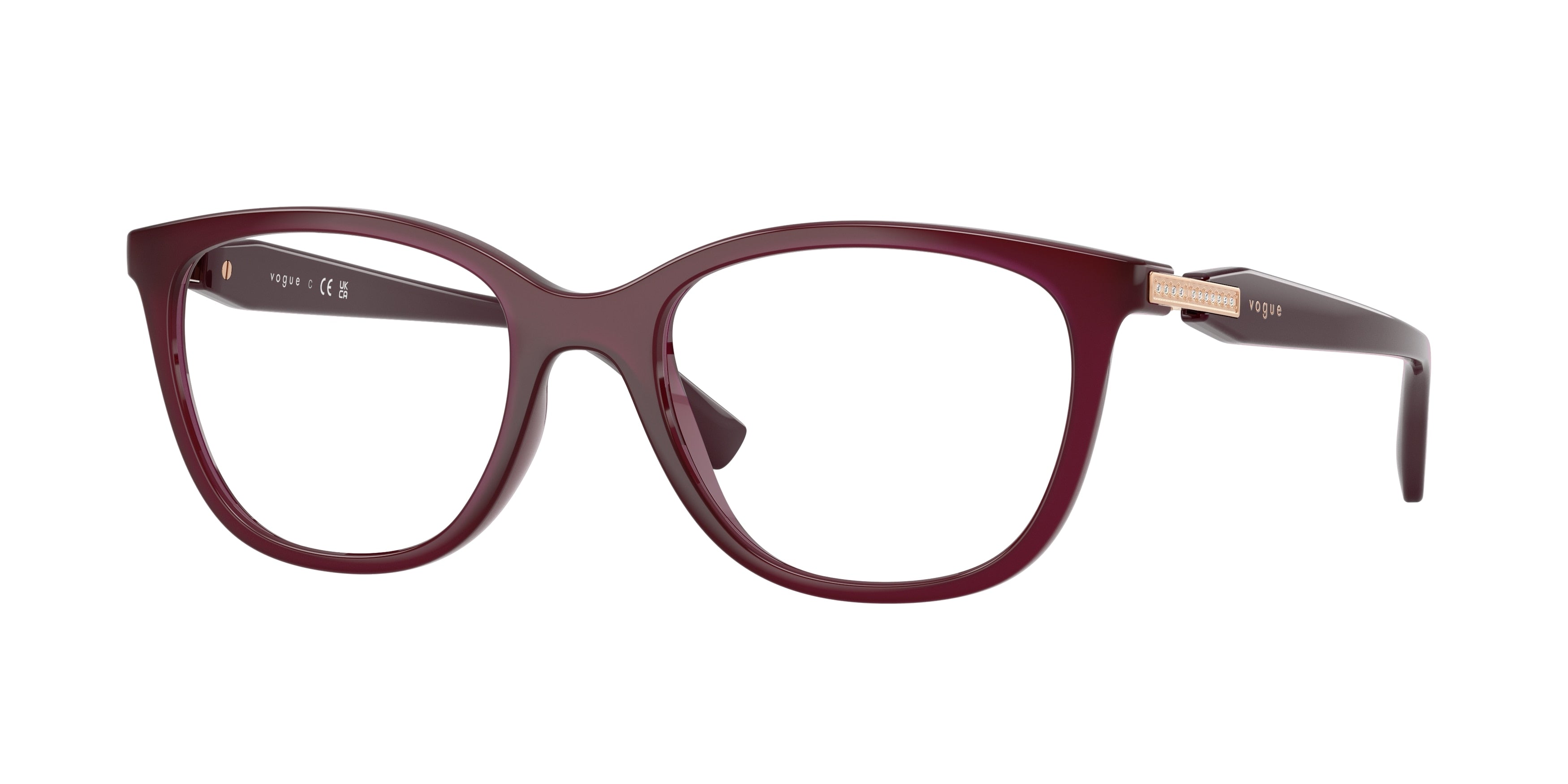 Vogue VO5679B Phantos Eyeglasses 2989-Transparent Cherry 53-140-19 - Color Map Violet