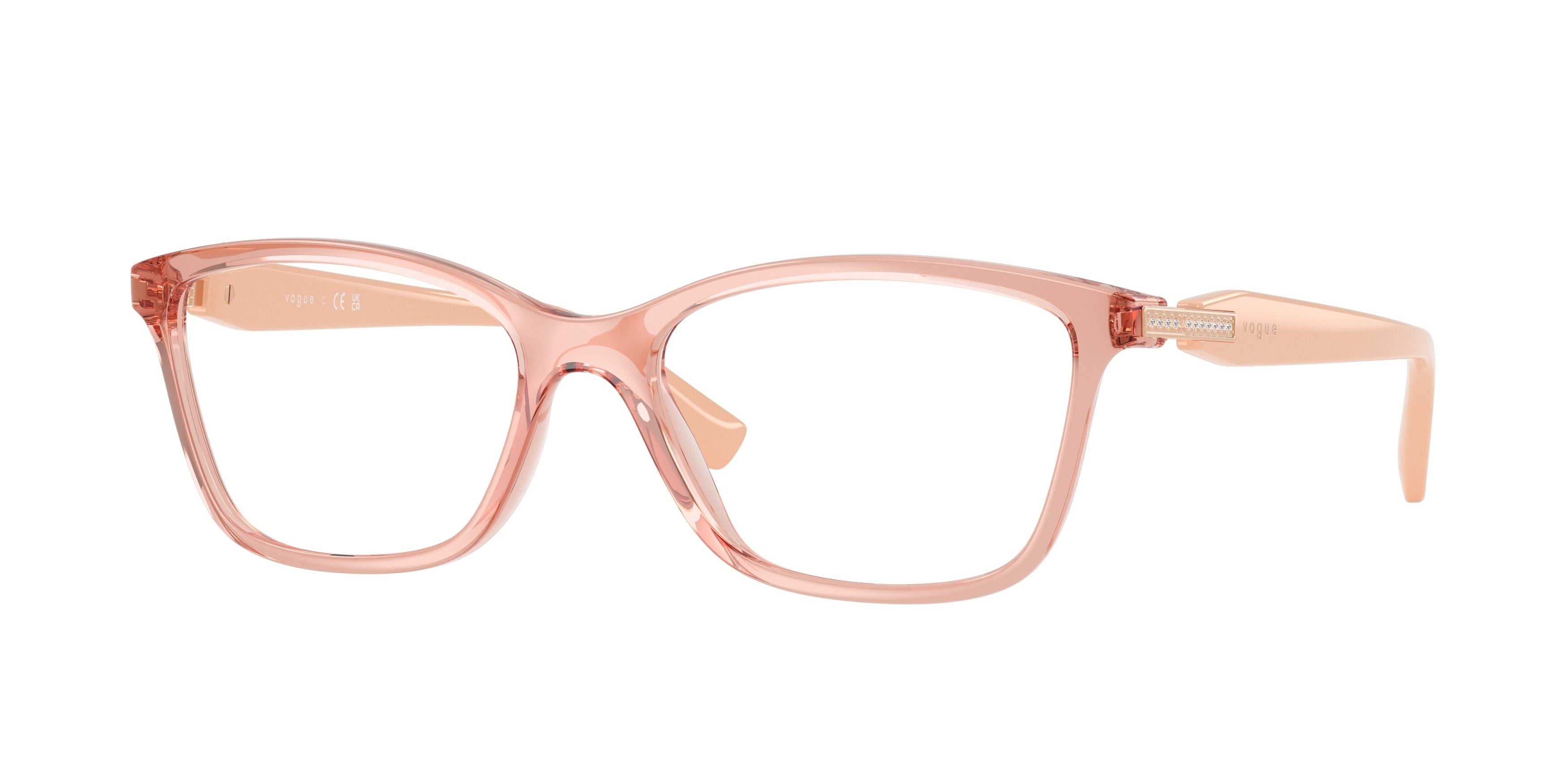 Vogue VO5680B Pillow Eyeglasses 2864-Transparent Pink 54-140-17 - Color Map Pink