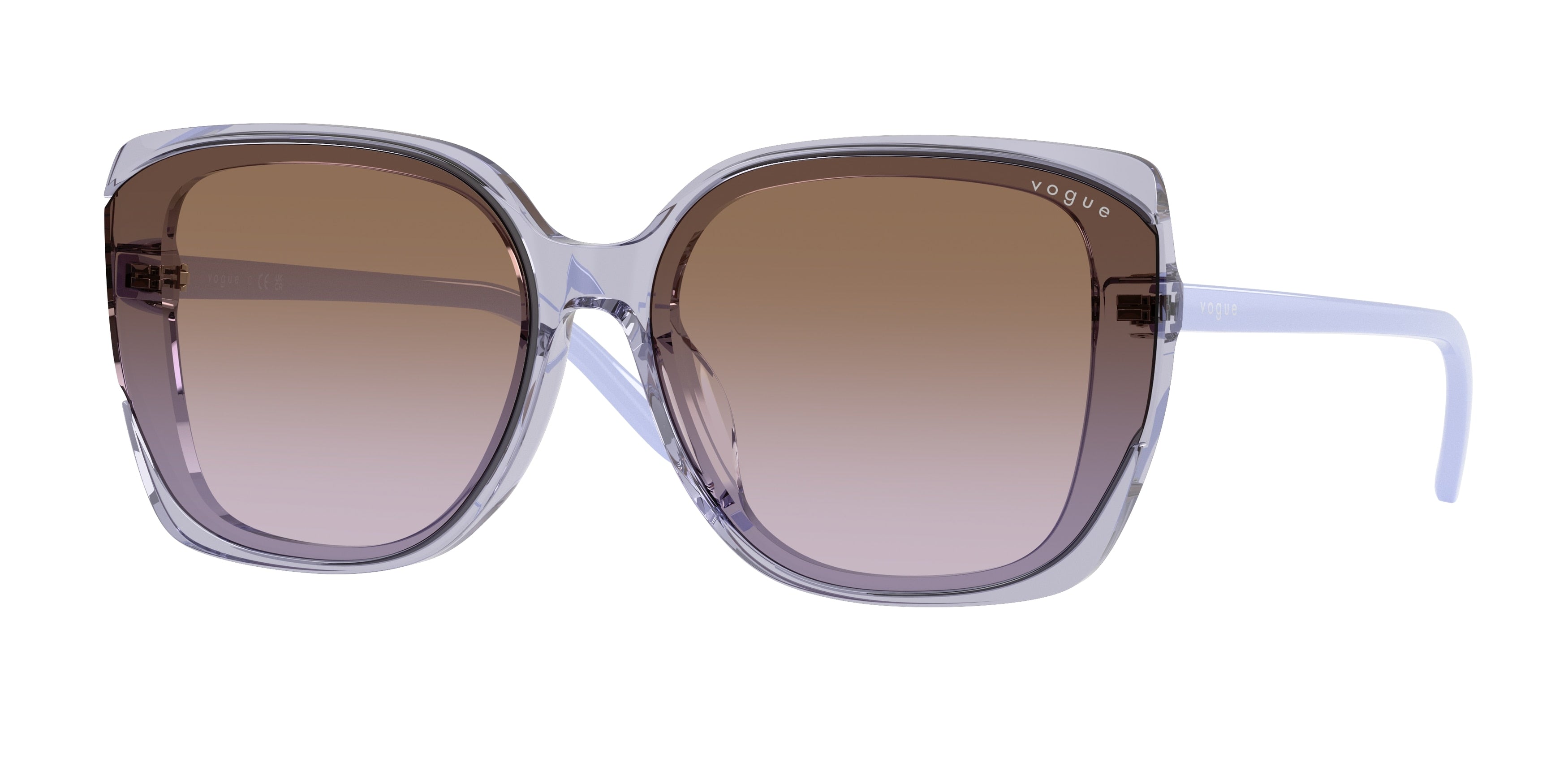 Vogue VO5684SD Square Sunglasses 292568-Transparent Lilac 65-145-15 - Color Map Violet