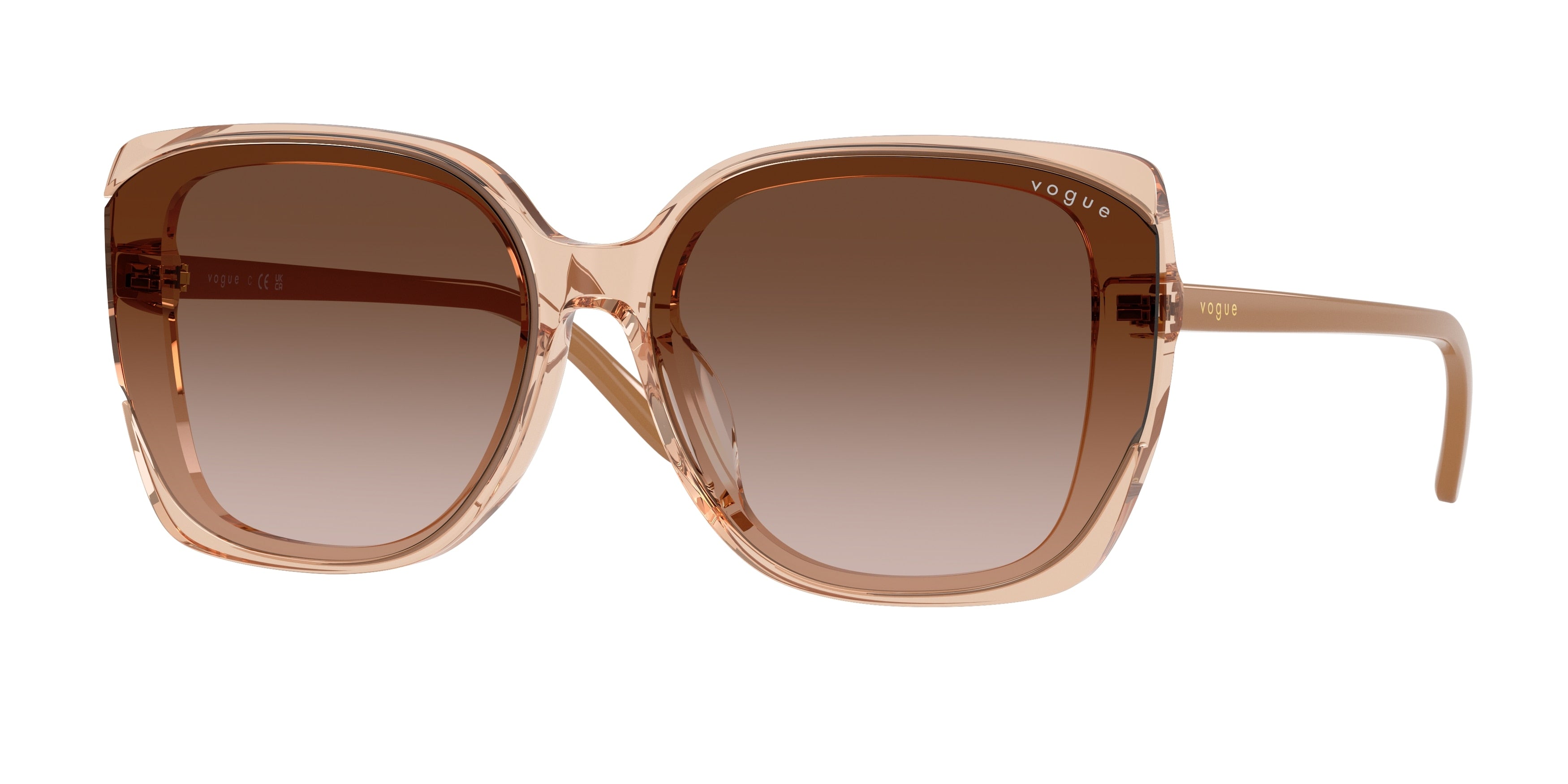 Vogue VO5684SD Square Sunglasses 318113-Transparent Light Brown 65-145-15 - Color Map Brown
