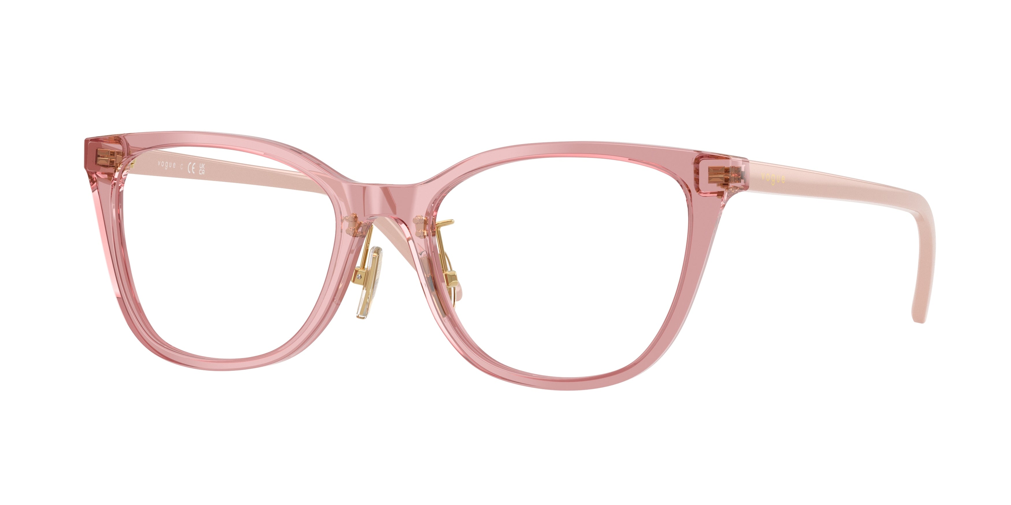 Vogue VO5685D Cat Eye Eyeglasses 2921-Transparent Pink 53-145-18 - Color Map Pink