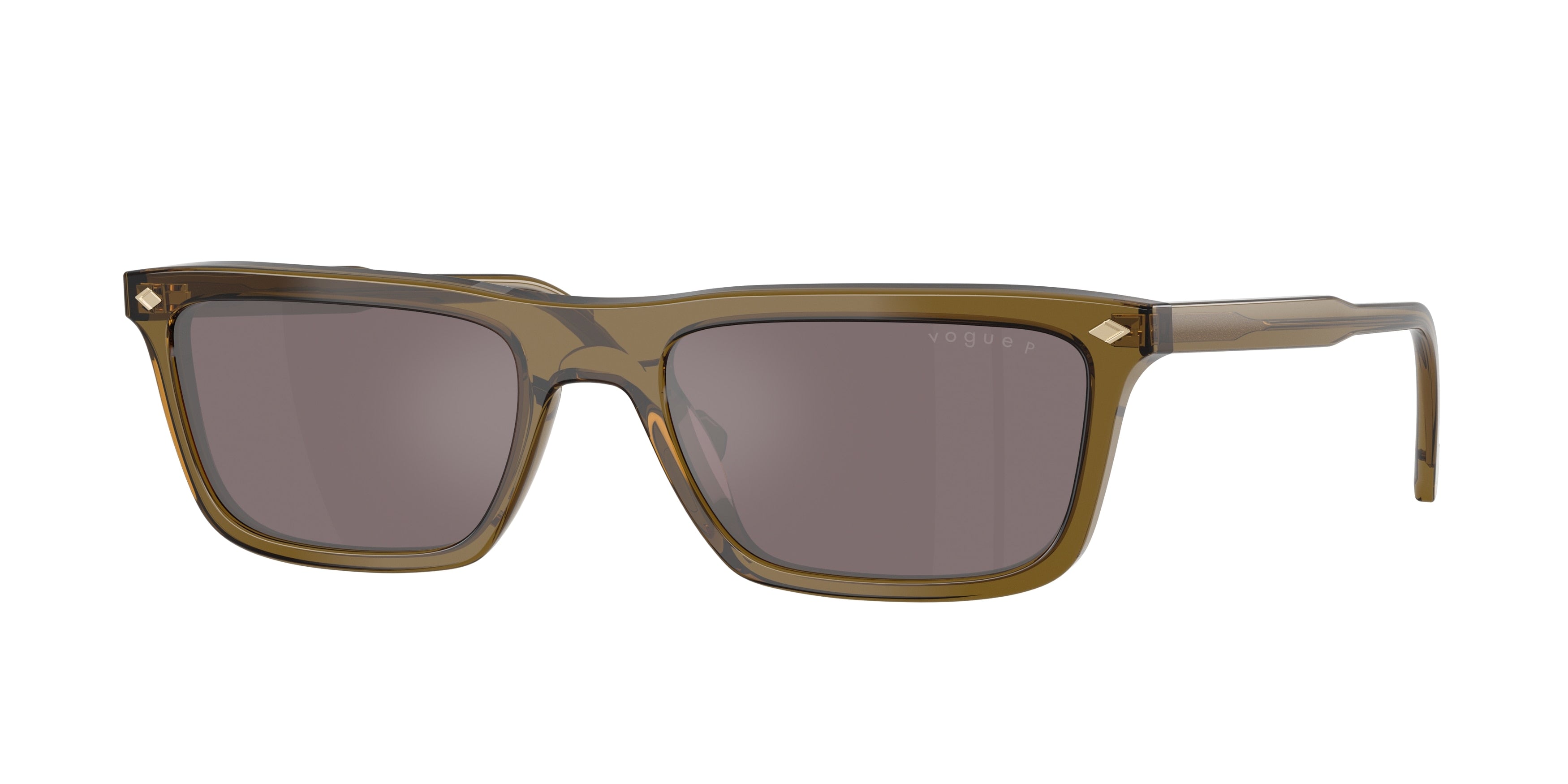 Vogue VO5687S Pillow Sunglasses 3260LB-Transparent Olive Green 55-145-18 - Color Map Green