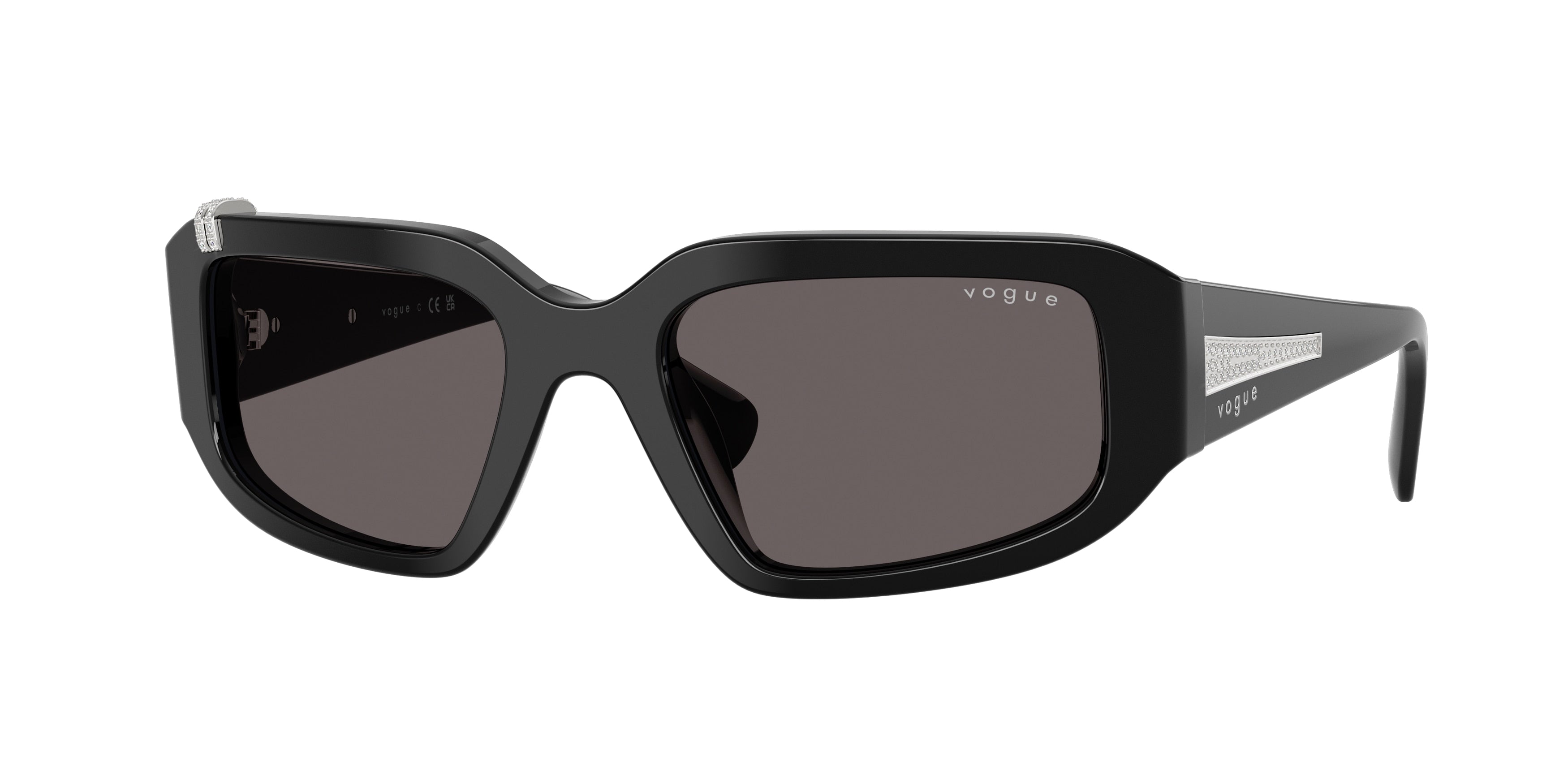 Vogue VO5688SB Irregular Sunglasses W44/87-Black 55-130-20 - Color Map Black