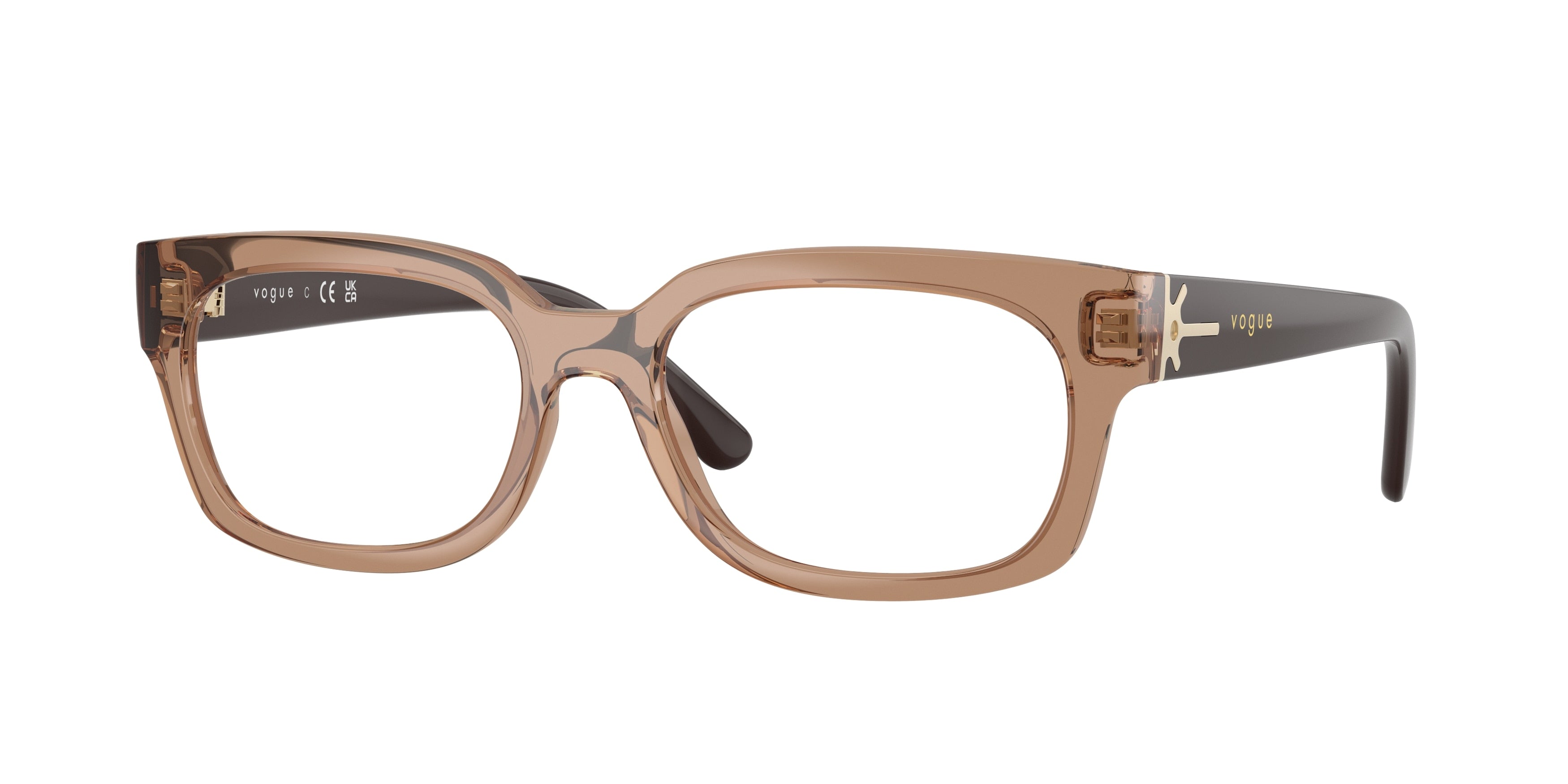 Vogue VO5689F Pillow Eyeglasses 2940-Transparent Brown 53-145-17 - Color Map Brown