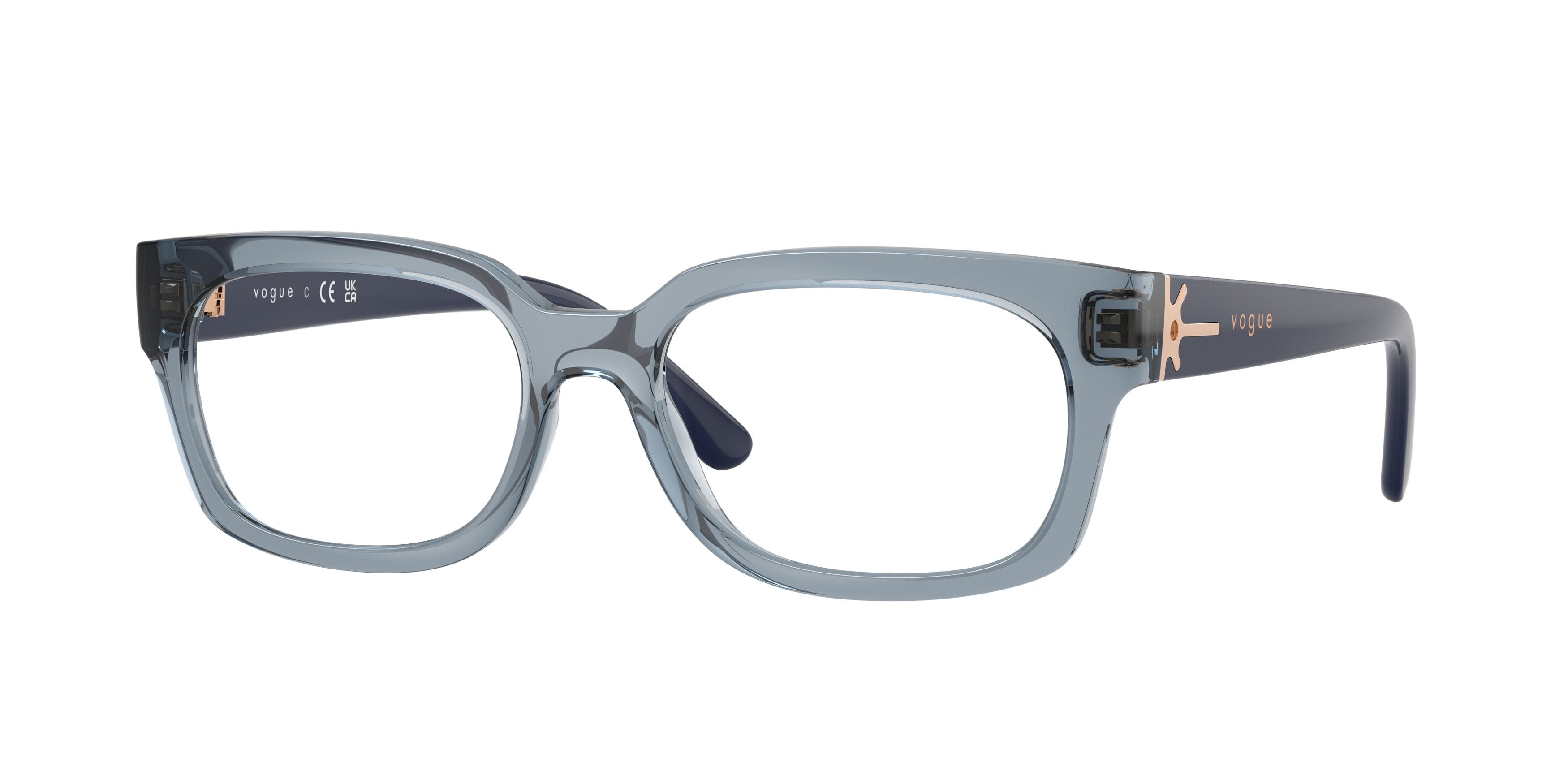 Vogue VO5689 Pillow Eyeglasses 2966-Transparent Azure 53-140-17 - Color Map Blue