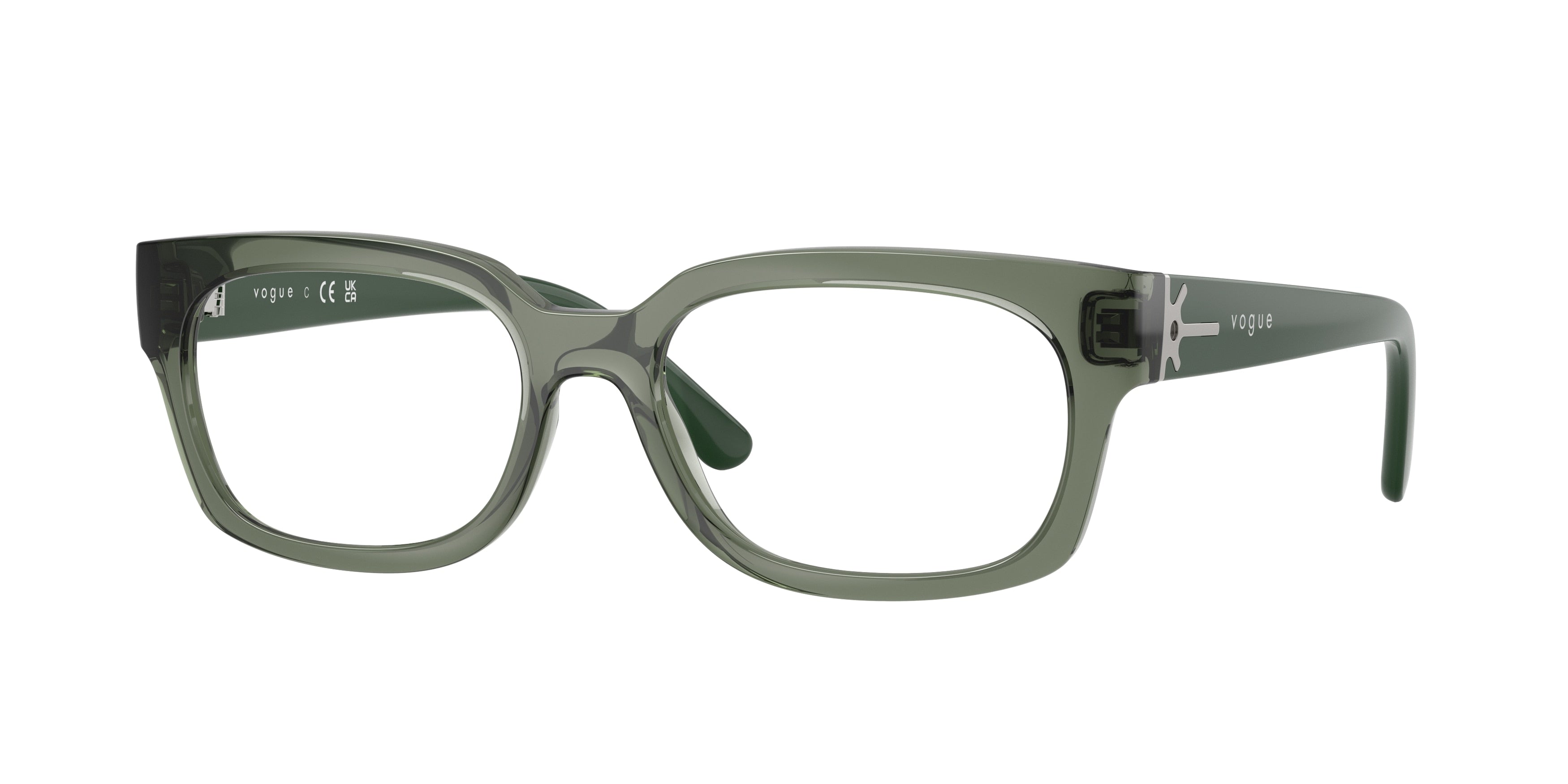 Vogue VO5689 Pillow Eyeglasses 3086-Transparent Mallard Green 53-140-17 - Color Map Green