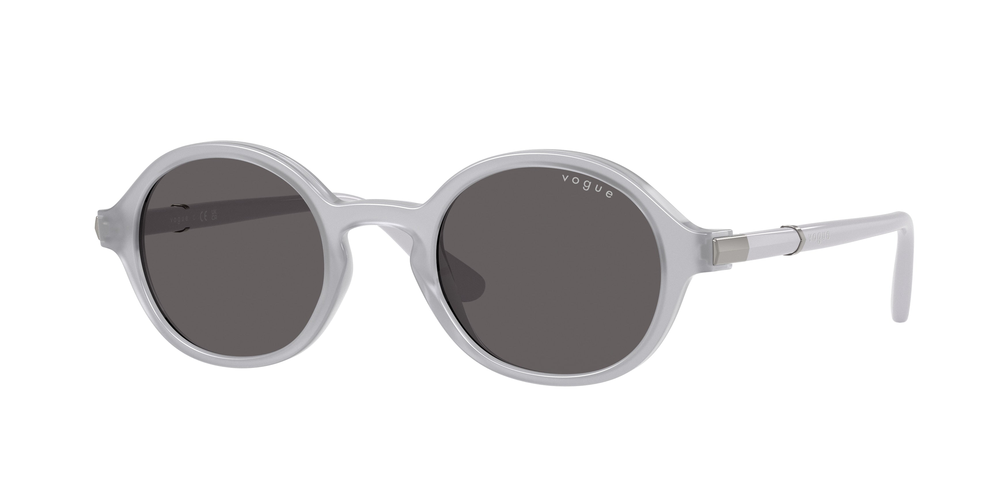 Vogue VO5692S Round Sunglasses 309887-Opal Grey 46-140-22 - Color Map Grey