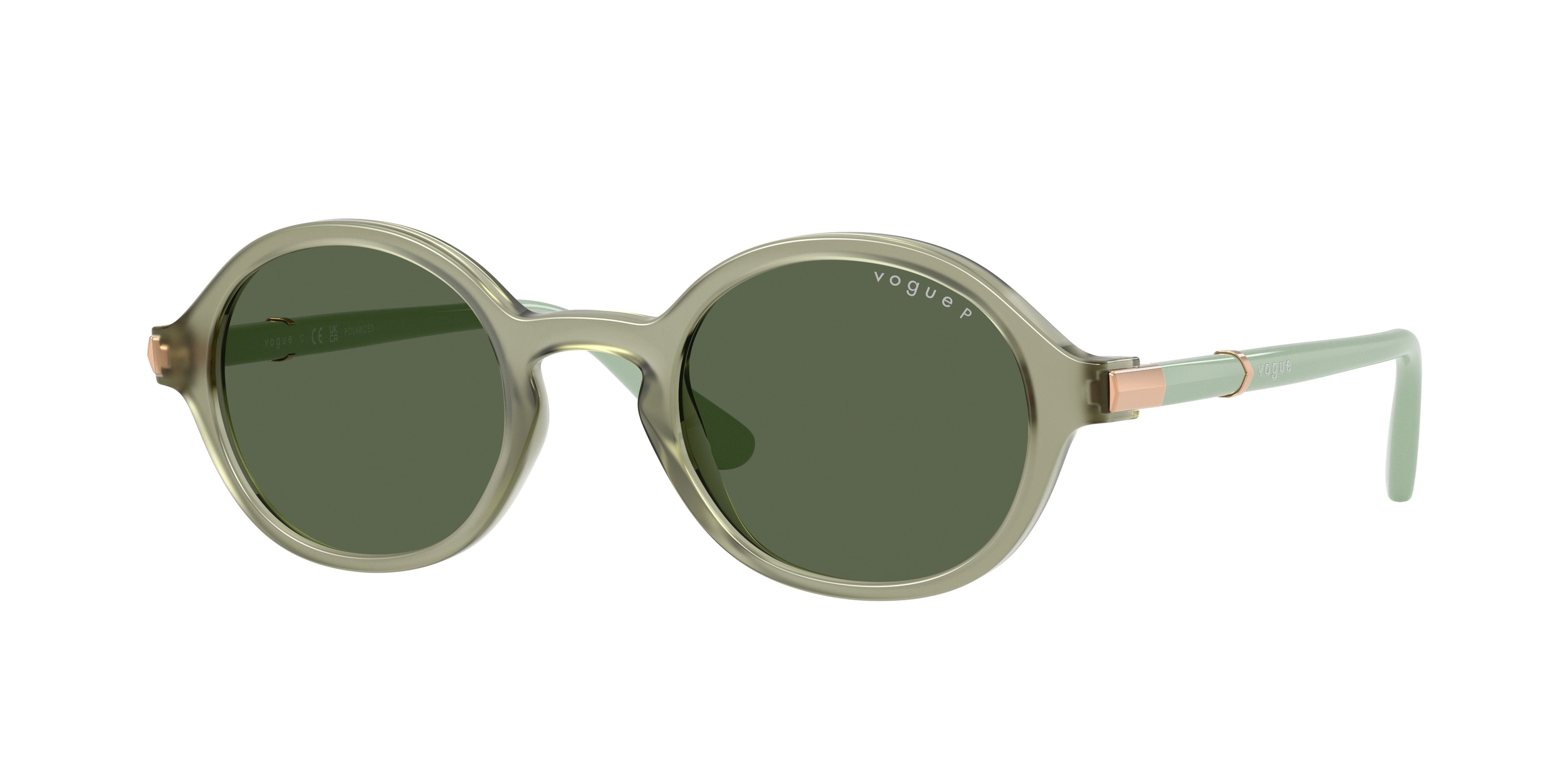 Vogue VO5692S Round Sunglasses 32959A-Opal Green 46-140-22 - Color Map Green