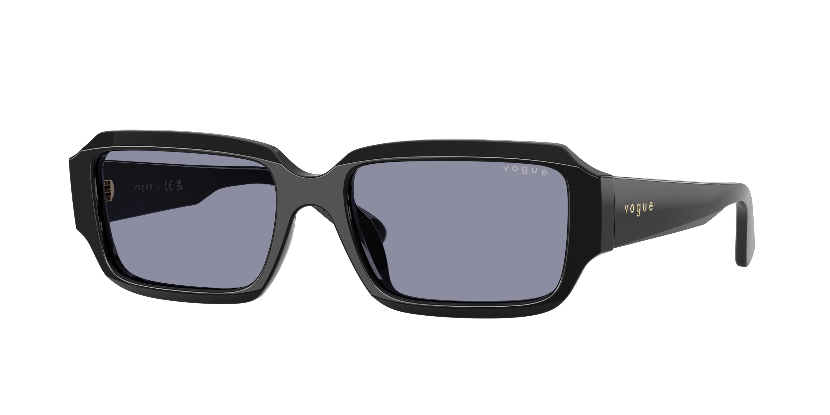 Vogue VO5693SU Rectangle Sunglasses W44/1-Black 54-140-17 - Color Map Black