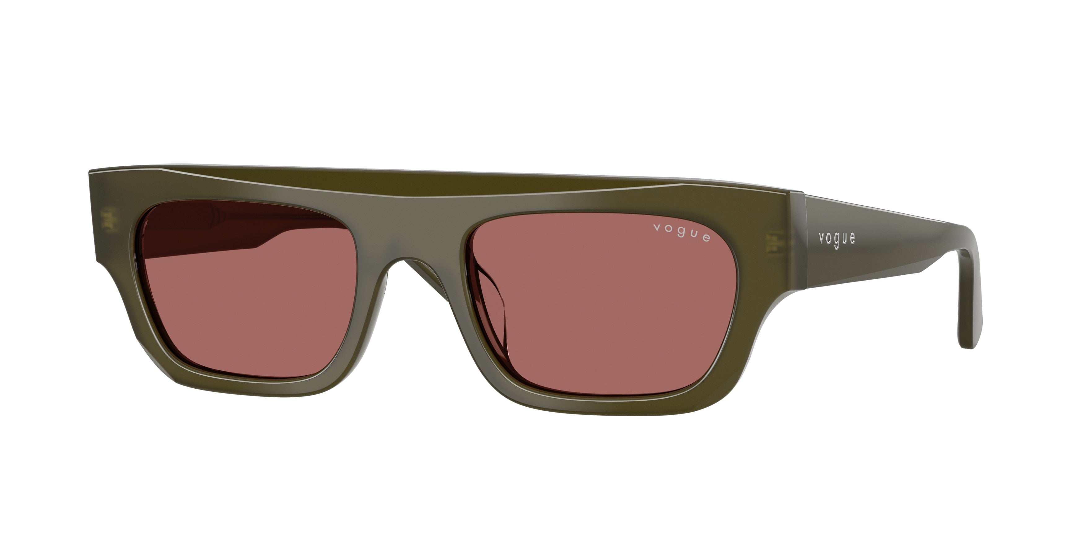 Vogue VO5694SU Rectangle Sunglasses 328869-Opal Olive Green 51-140-20 - Color Map Green