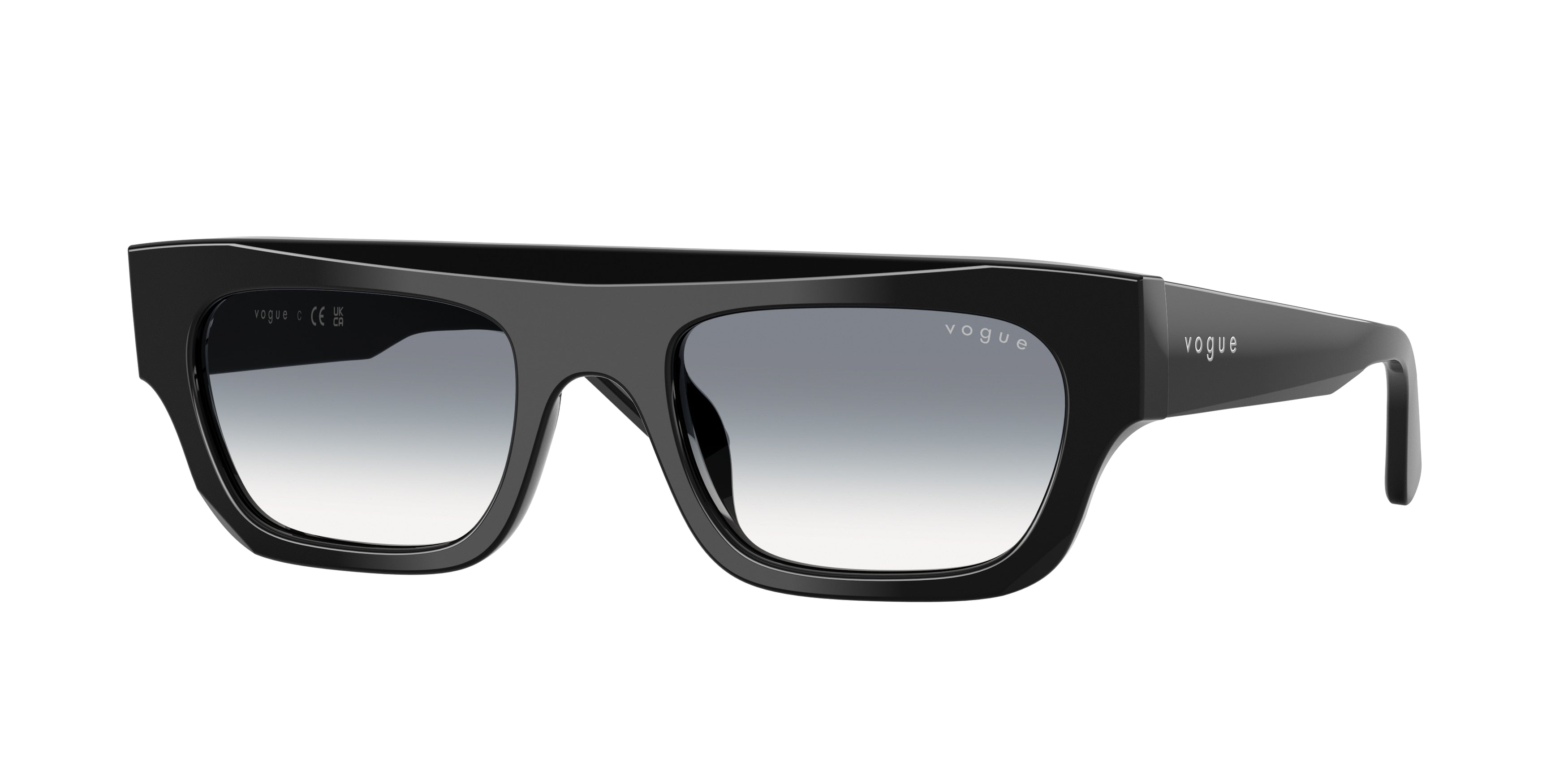Vogue VO5694SU Rectangle Sunglasses W44/79-Black 51-140-20 - Color Map Black
