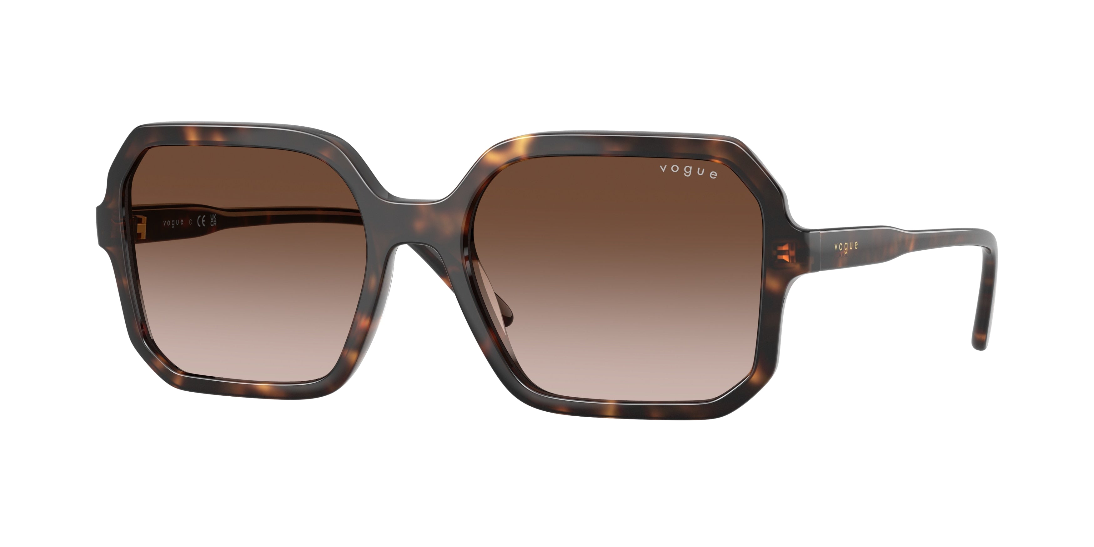 Vogue VO5696SF Square Sunglasses 238613-Brown Havana 55-145-18 - Color Map Brown