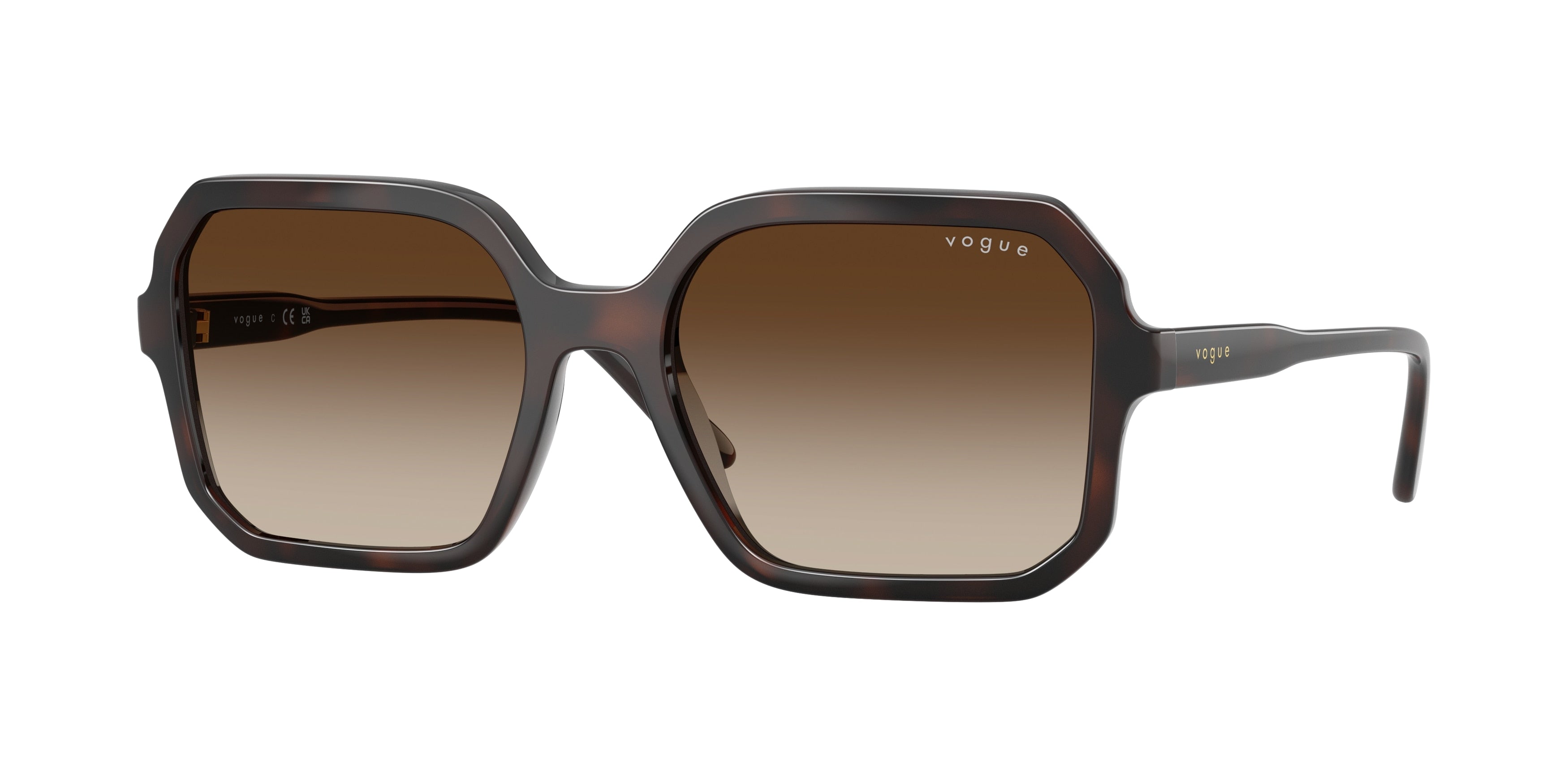Vogue VO5696S Square Sunglasses 238613-Brown Havana 55-140-18 - Color Map Brown