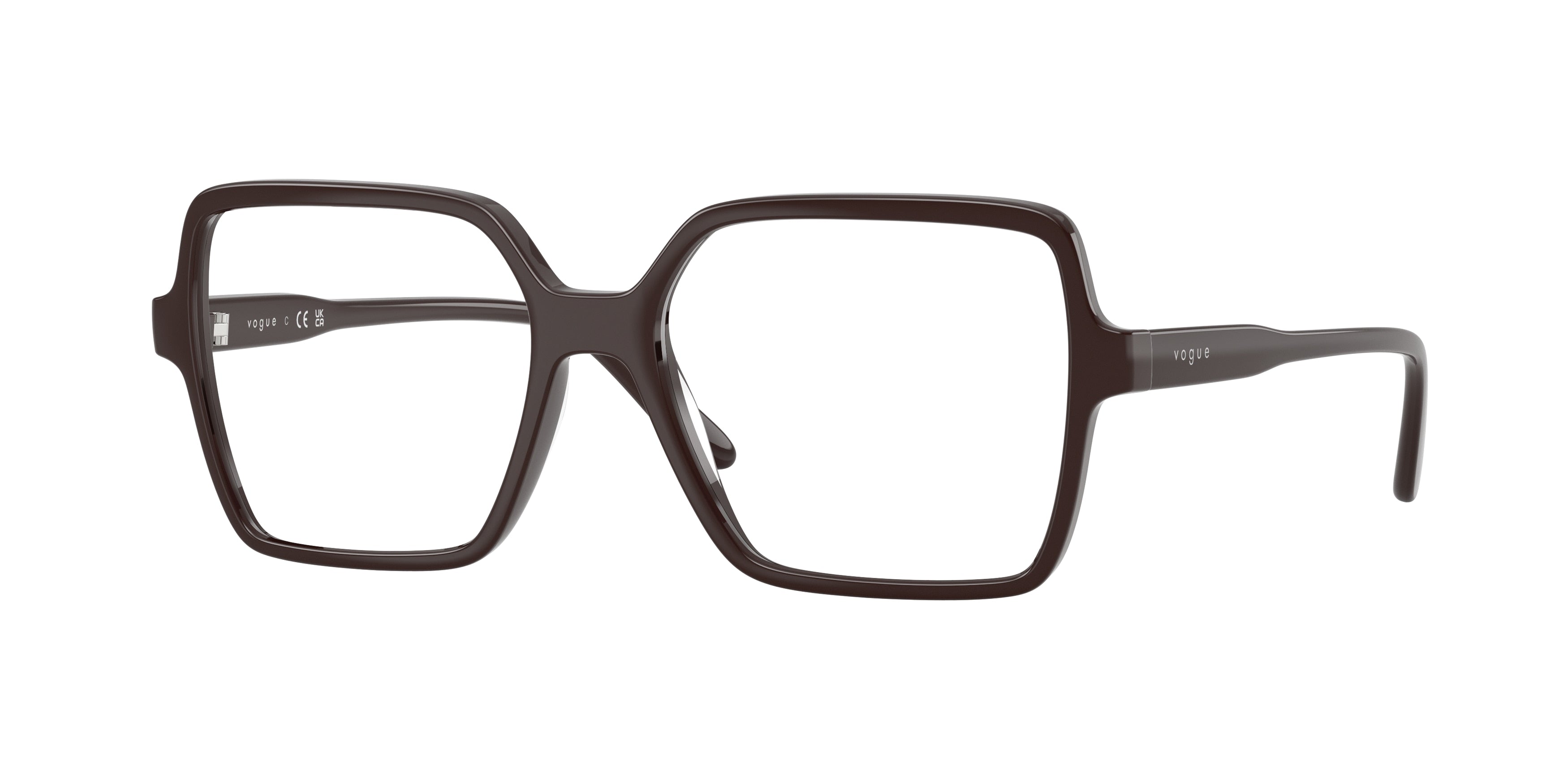 Vogue VO5702F Square Eyeglasses 2252-Full Brown 53-145-17 - Color Map Brown