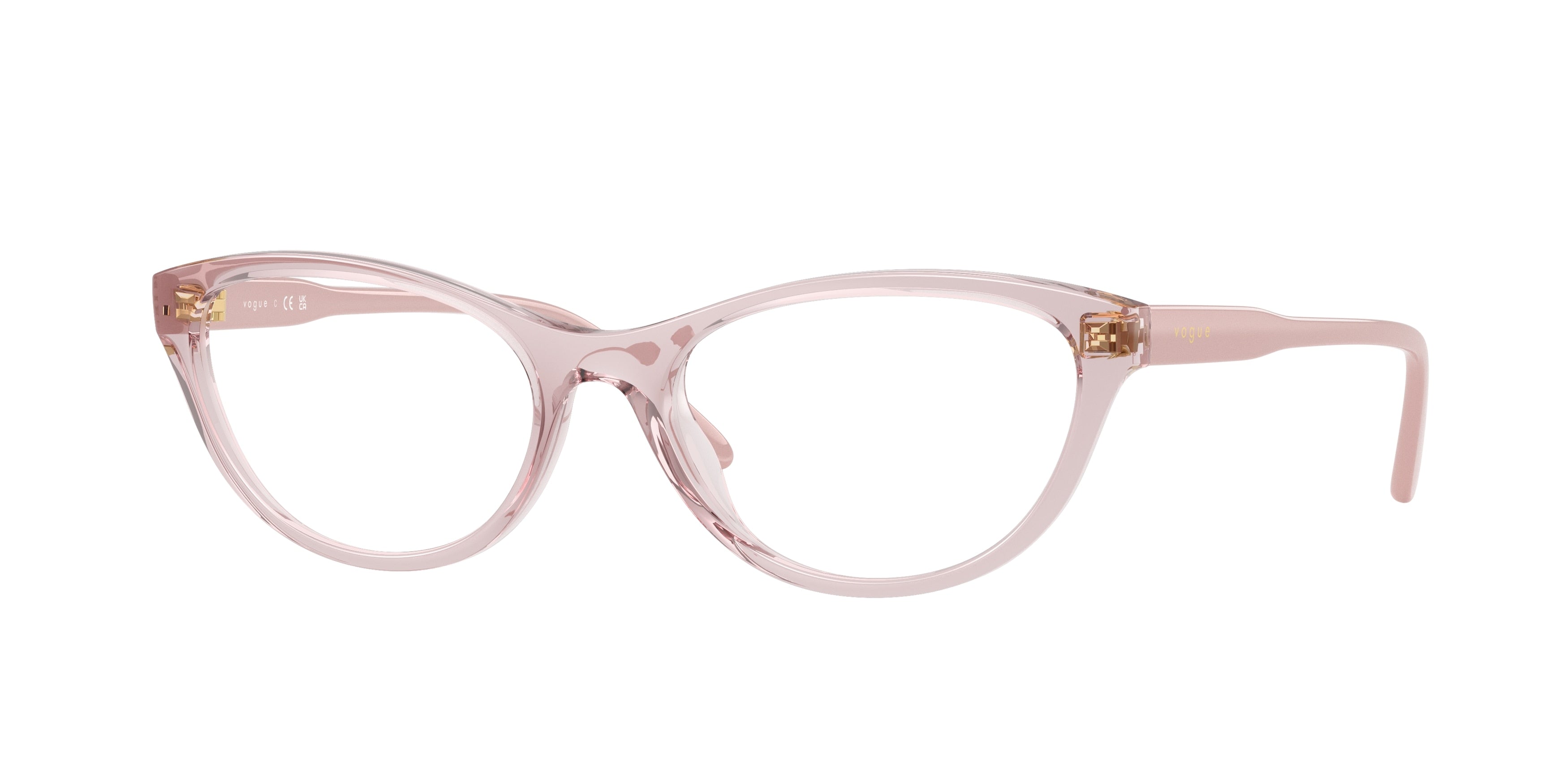 Vogue VO5703U Oval Eyeglasses 2942-Transparent Pink 53-140-17 - Color Map Pink