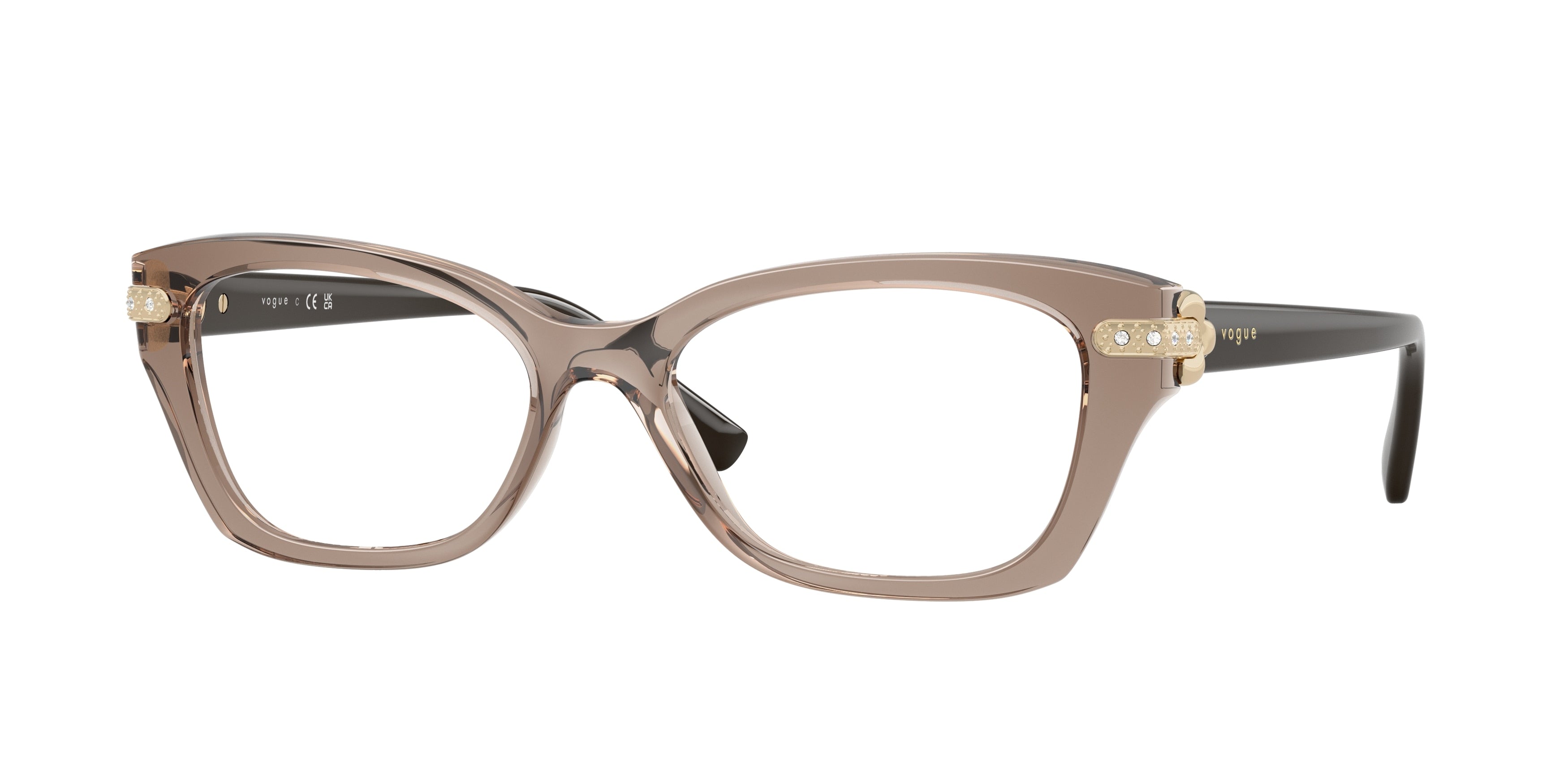 Vogue VO5704B Cat Eye Eyeglasses 2940-Transparent Brown 54-140-17 - Color Map Brown
