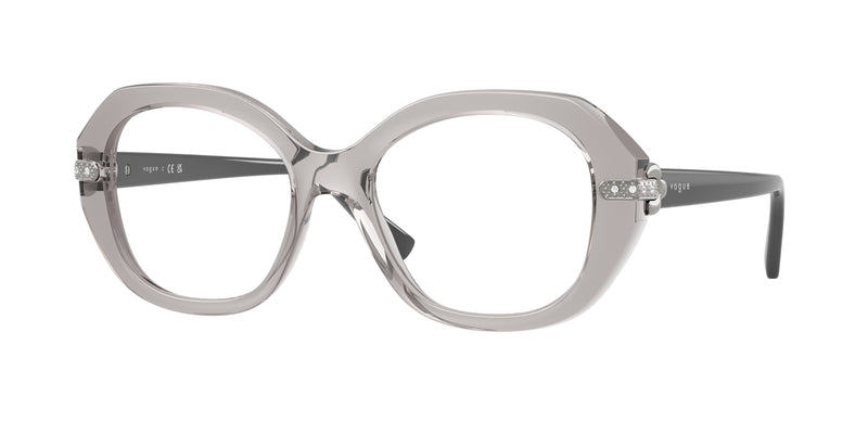 Vogue VO5705B Irregular Eyeglasses 2726-Transparent Grey 52-140-18 - Color Map Grey