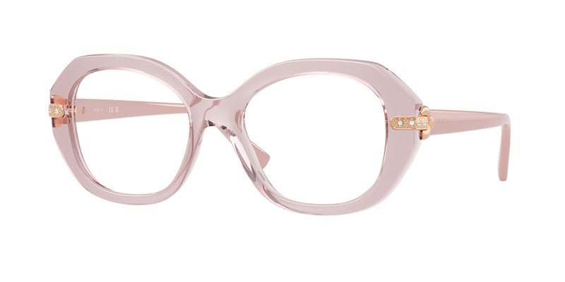 Vogue VO5705B Irregular Eyeglasses 2942-Transparent Pink 52-140-18 - Color Map Pink