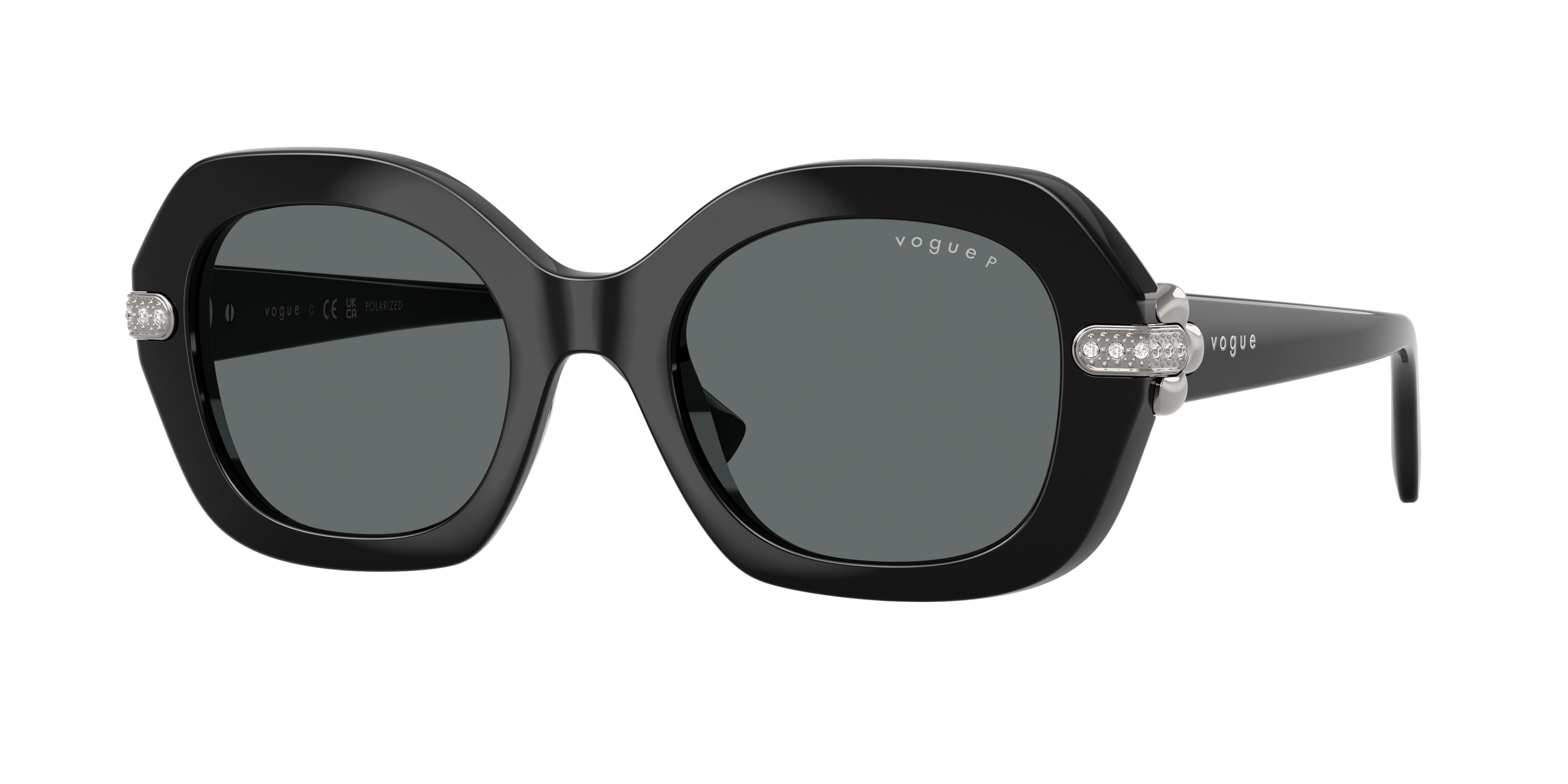 Vogue VO5706SB Irregular Sunglasses W44/81-Black 50-140-21 - Color Map Black
