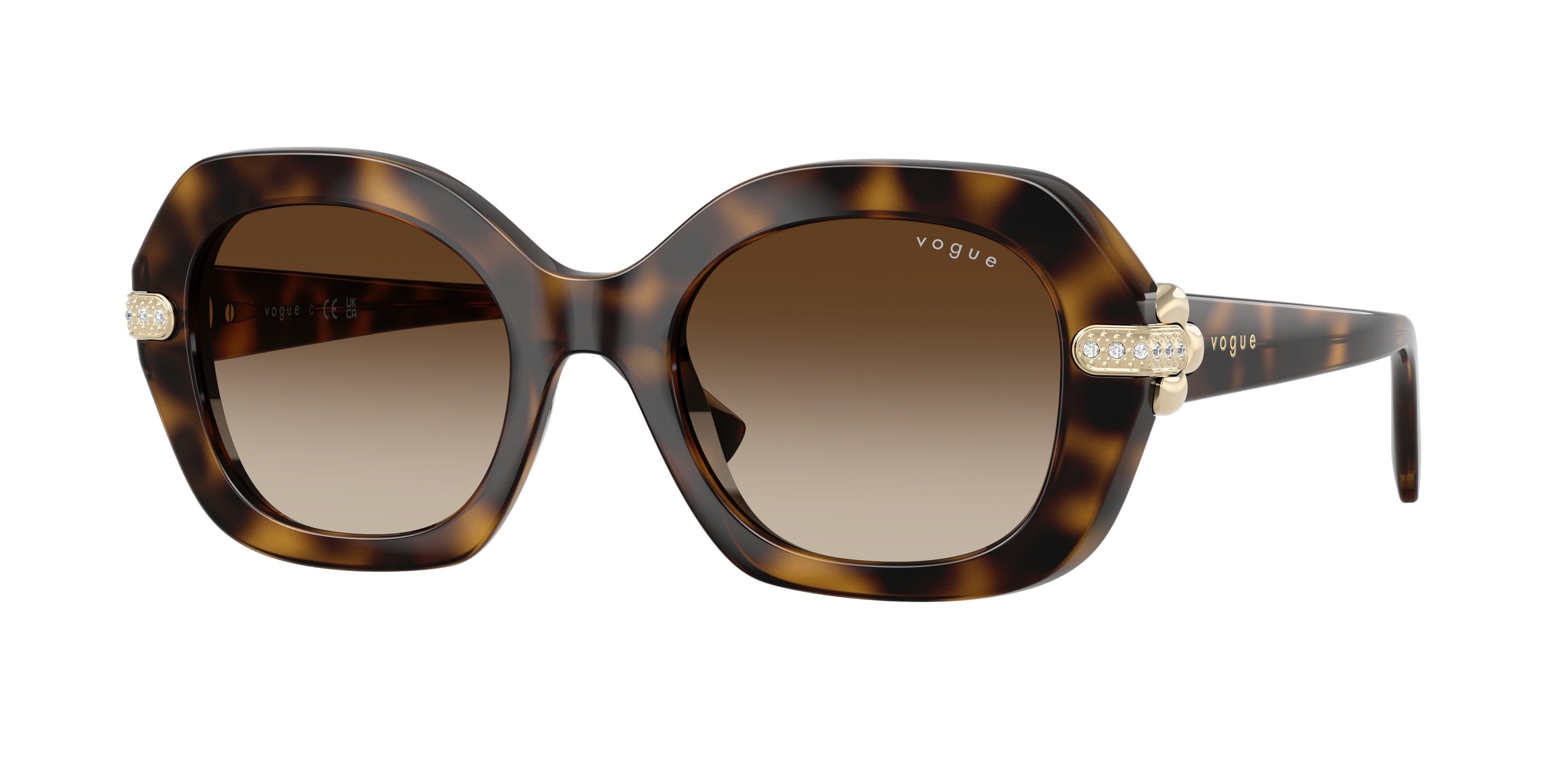 Vogue VO5706SB Irregular Sunglasses W65613-Dark Havana 50-140-21 - Color Map Brown