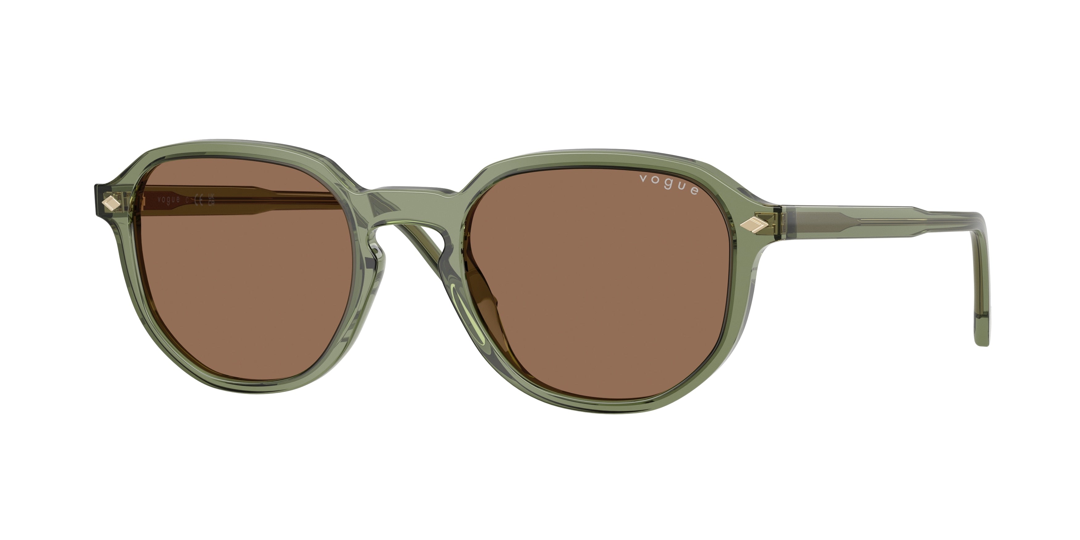 Vogue VO5707S Irregular Sunglasses 318773-Transparent Green 51-145-20 - Color Map Green