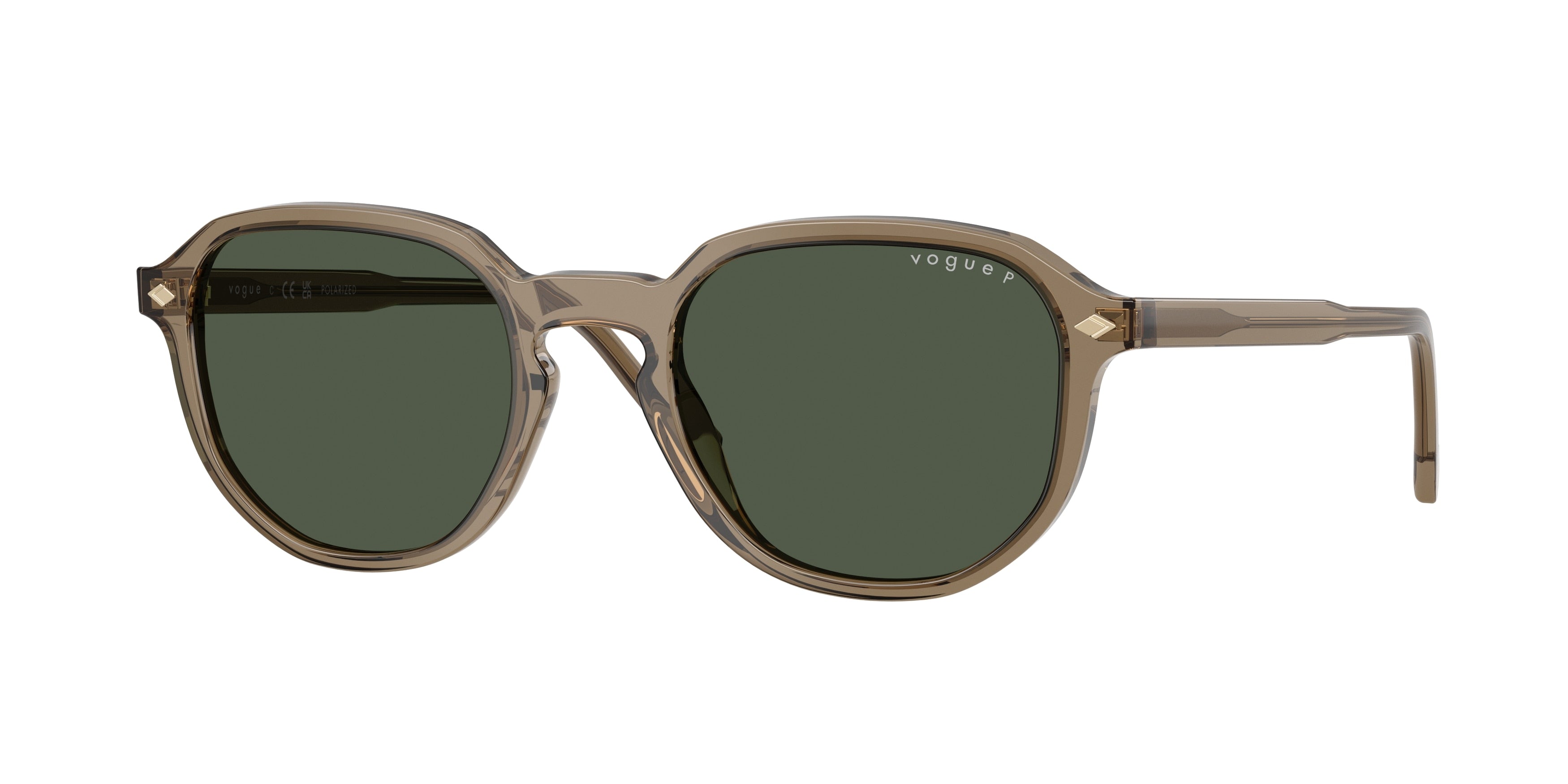 Vogue VO5707S Irregular Sunglasses 32939A-Transparent Brown Heart 51-145-20 - Color Map Brown