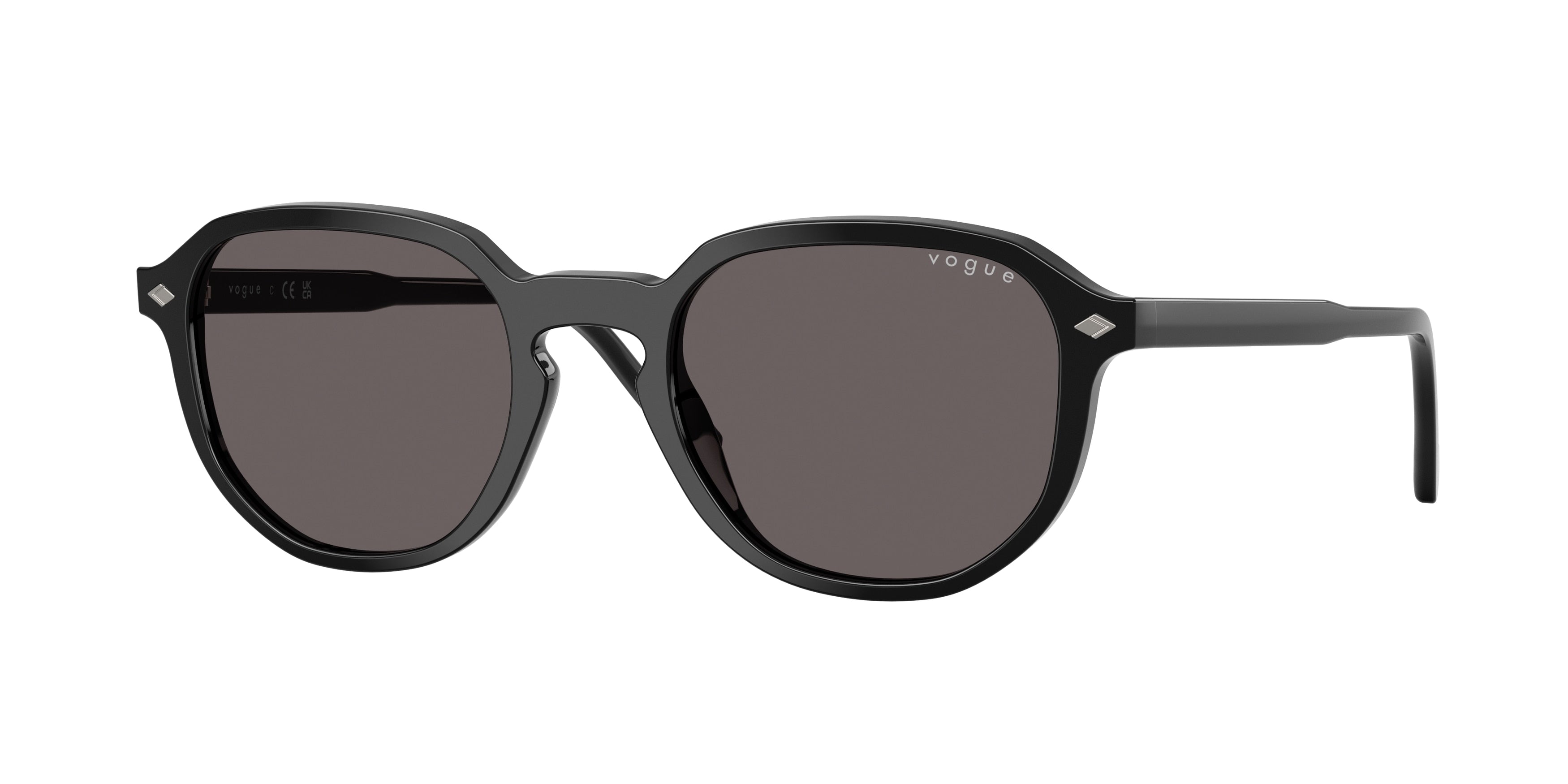 Vogue VO5707S Irregular Sunglasses W44/87-Black 51-145-20 - Color Map Black