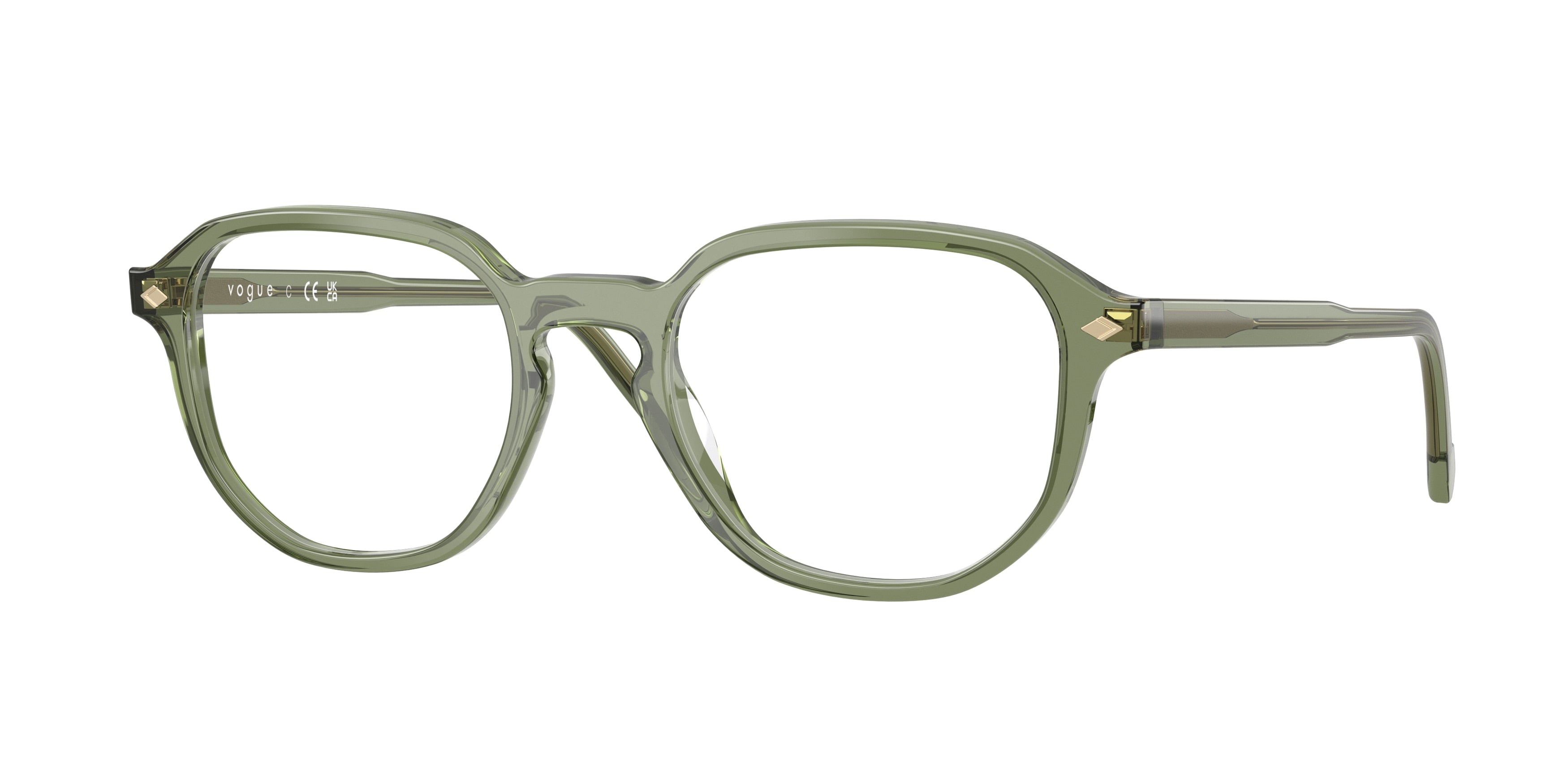 Vogue VO5708 Irregular Eyeglasses 3187-Transparent Green 51-145-20 - Color Map Green