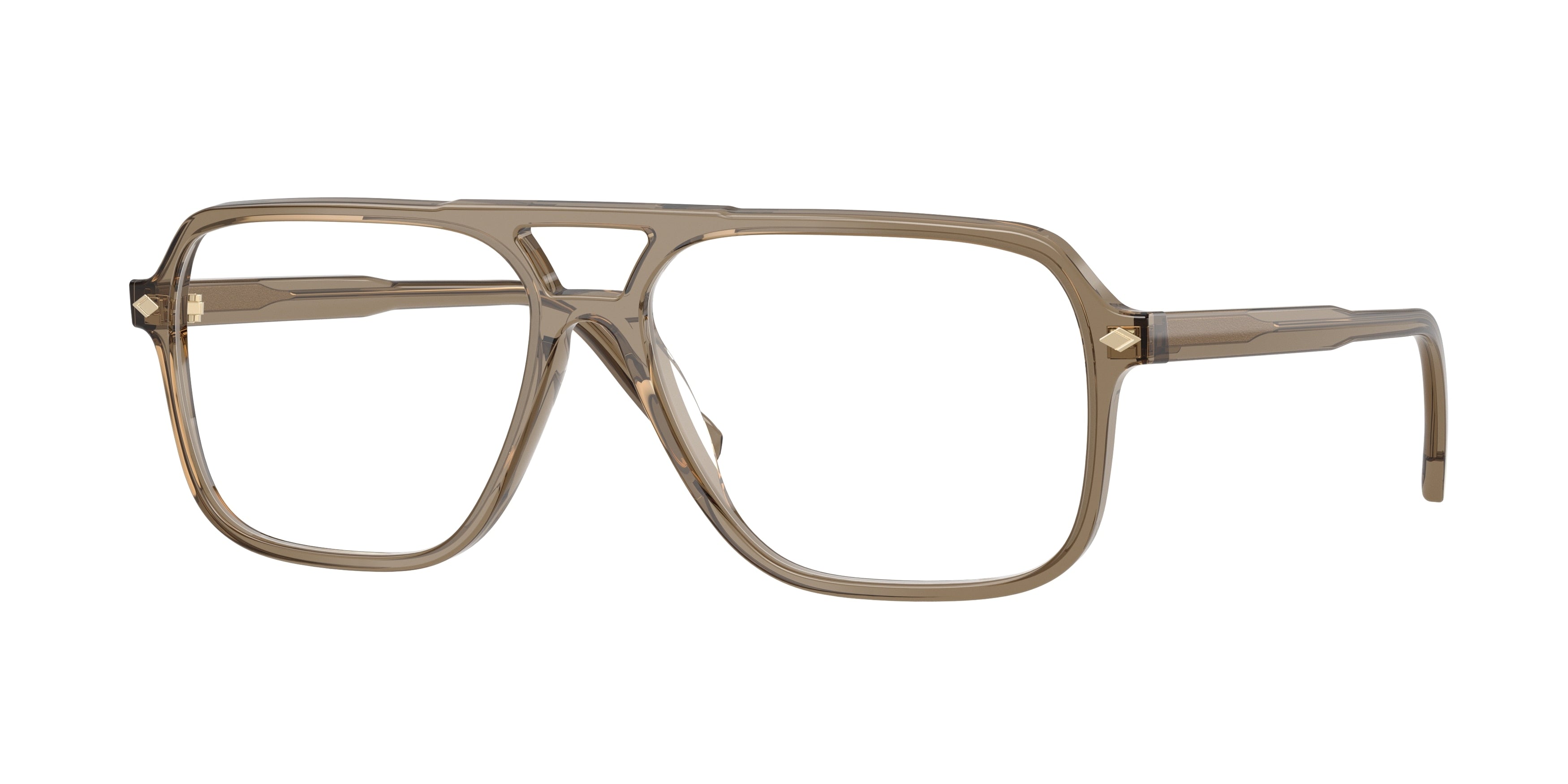 Vogue VO5709 Pillow Eyeglasses 3293-Transparent Brown Heart 57-145-14 - Color Map Brown