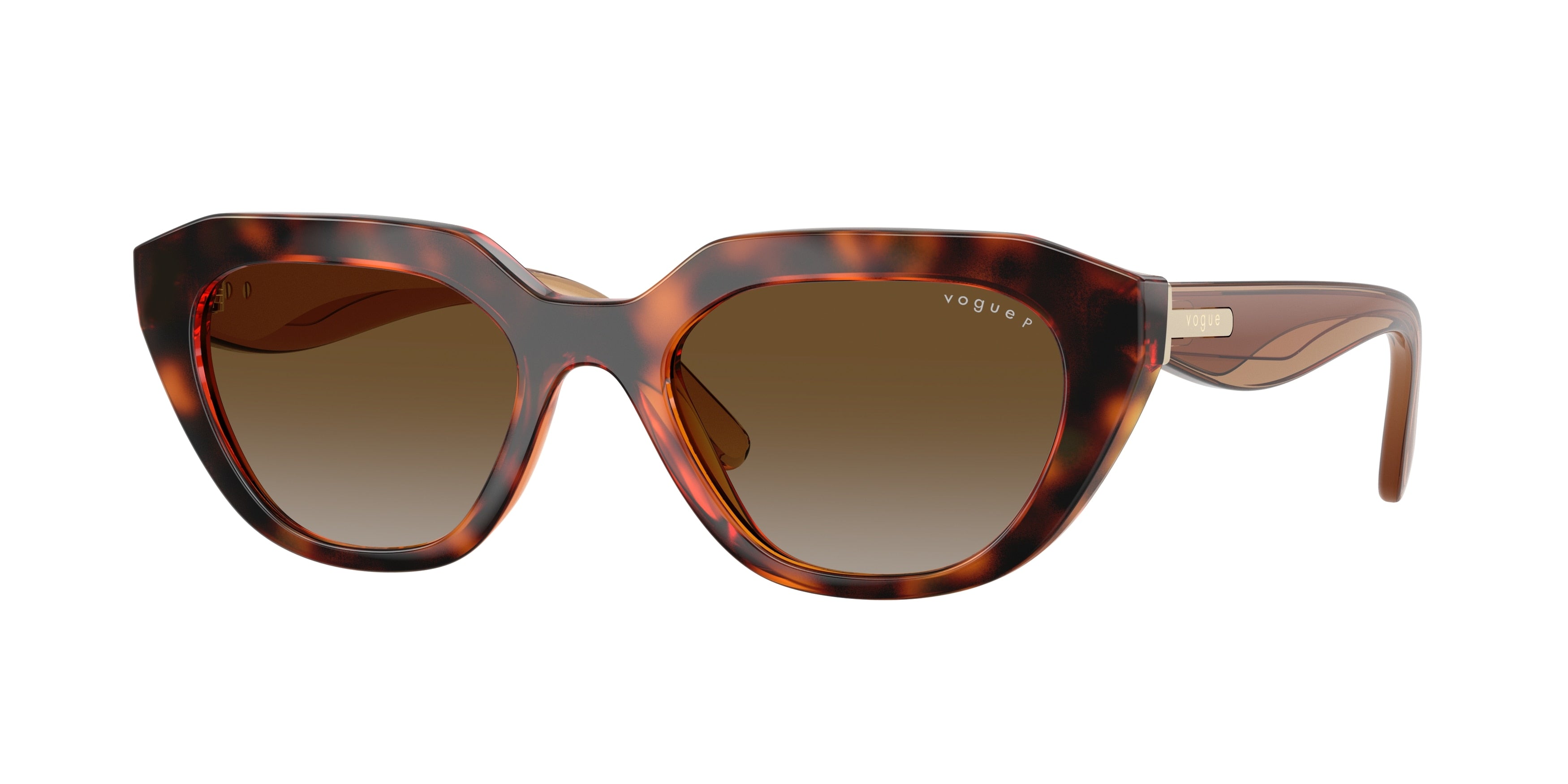 Vogue VO5711S Irregular Sunglasses W656T5-Dark Havana 51-140-19 - Color Map Brown