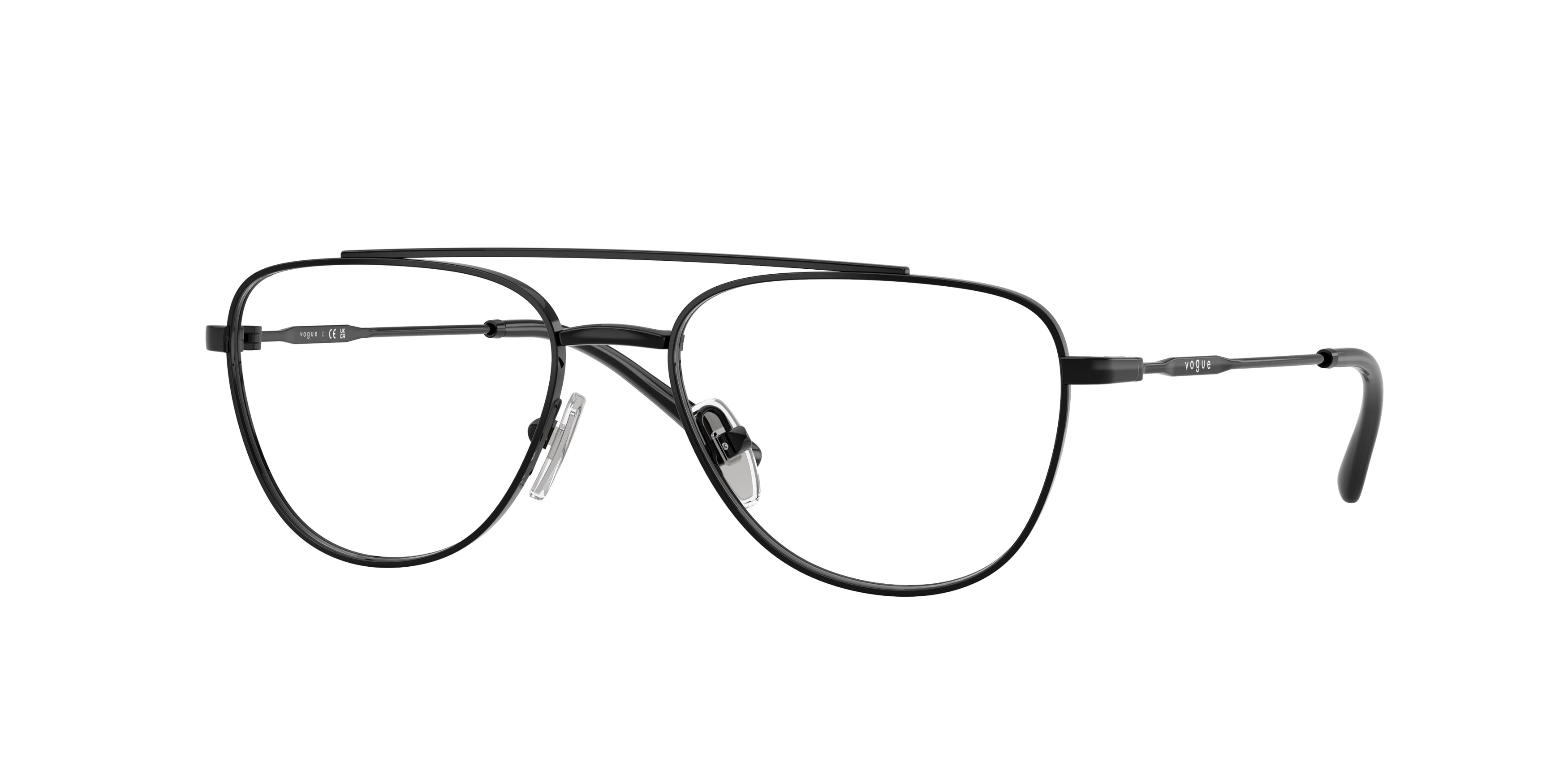 VOGUE JUNIOR OPHTHAL VY1001 Pilot Eyeglasses 352-Black 50-130-16 - Color Map Black