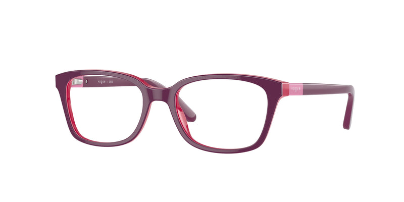 VOGUE JUNIOR OPHTHAL VY2001 Square Eyeglasses 2587-Top Violet/Fuxia 49-130-16 - Color Map Violet