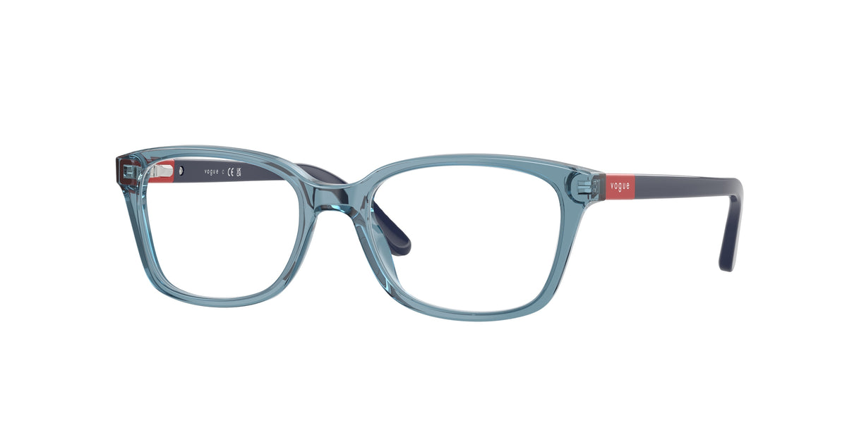 Vogue Junior VY2001 Square Eyeglasses Unisex — Free Shipping - 47-130-16 / 2966-Transparent Blue