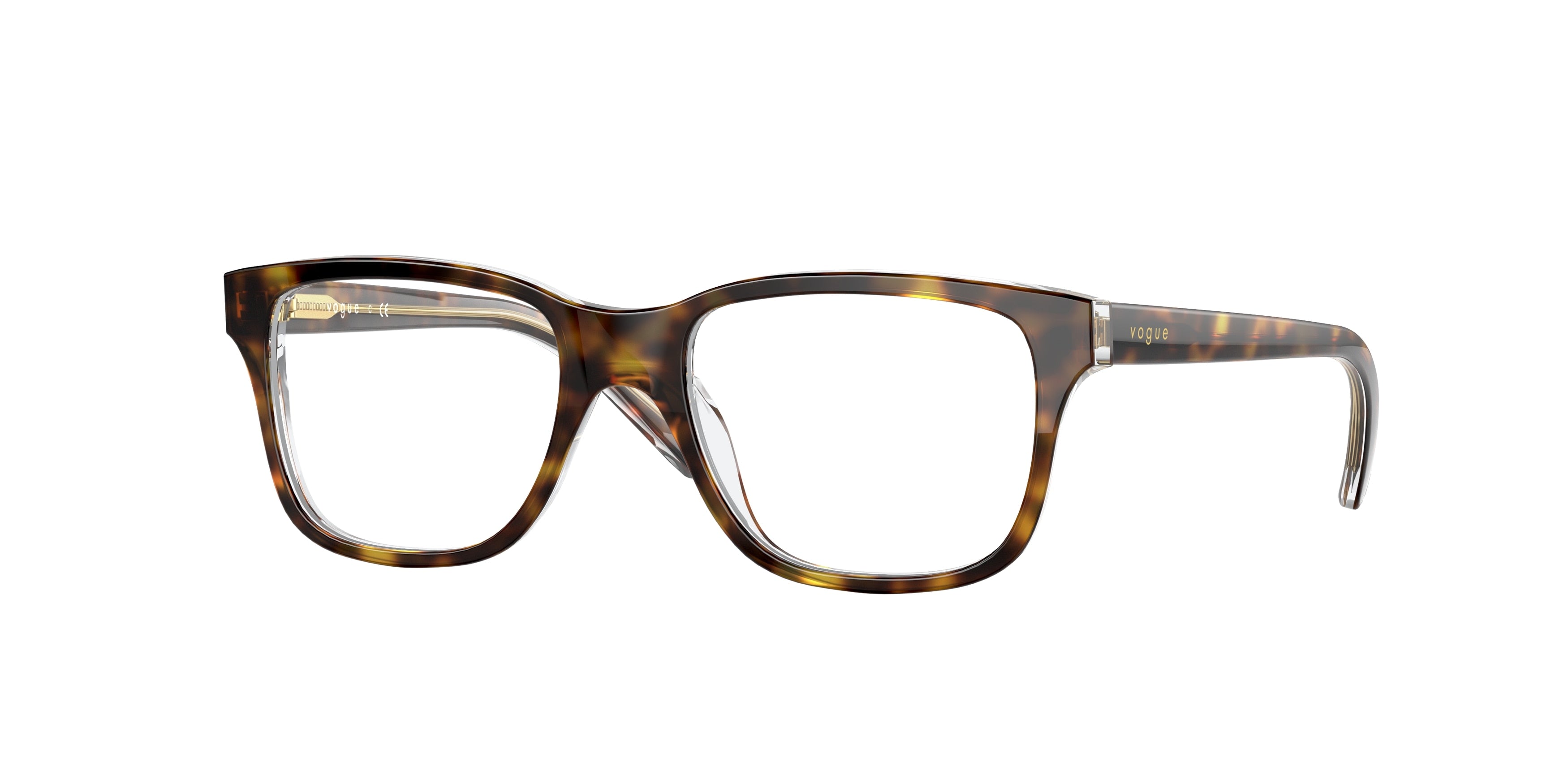VOGUE JUNIOR OPHTHAL VY2006 Pillow Eyeglasses 1916-Top Havana/Transparent 46-125-16 - Color Map Brown