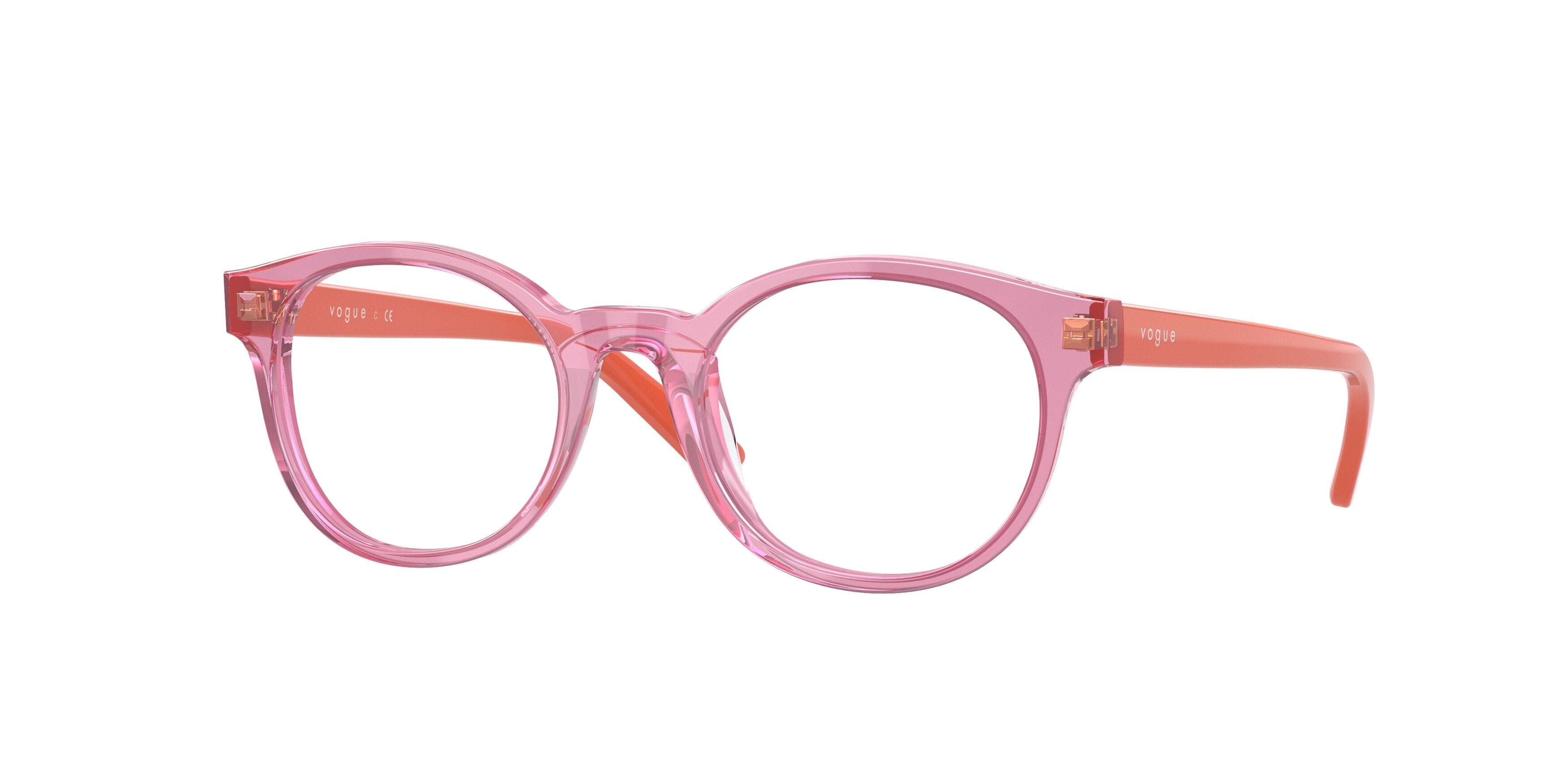 VOGUE JUNIOR OPHTHAL VY2008 Pillow Eyeglasses 2836-Transparent Pink 45-125-18 - Color Map Pink