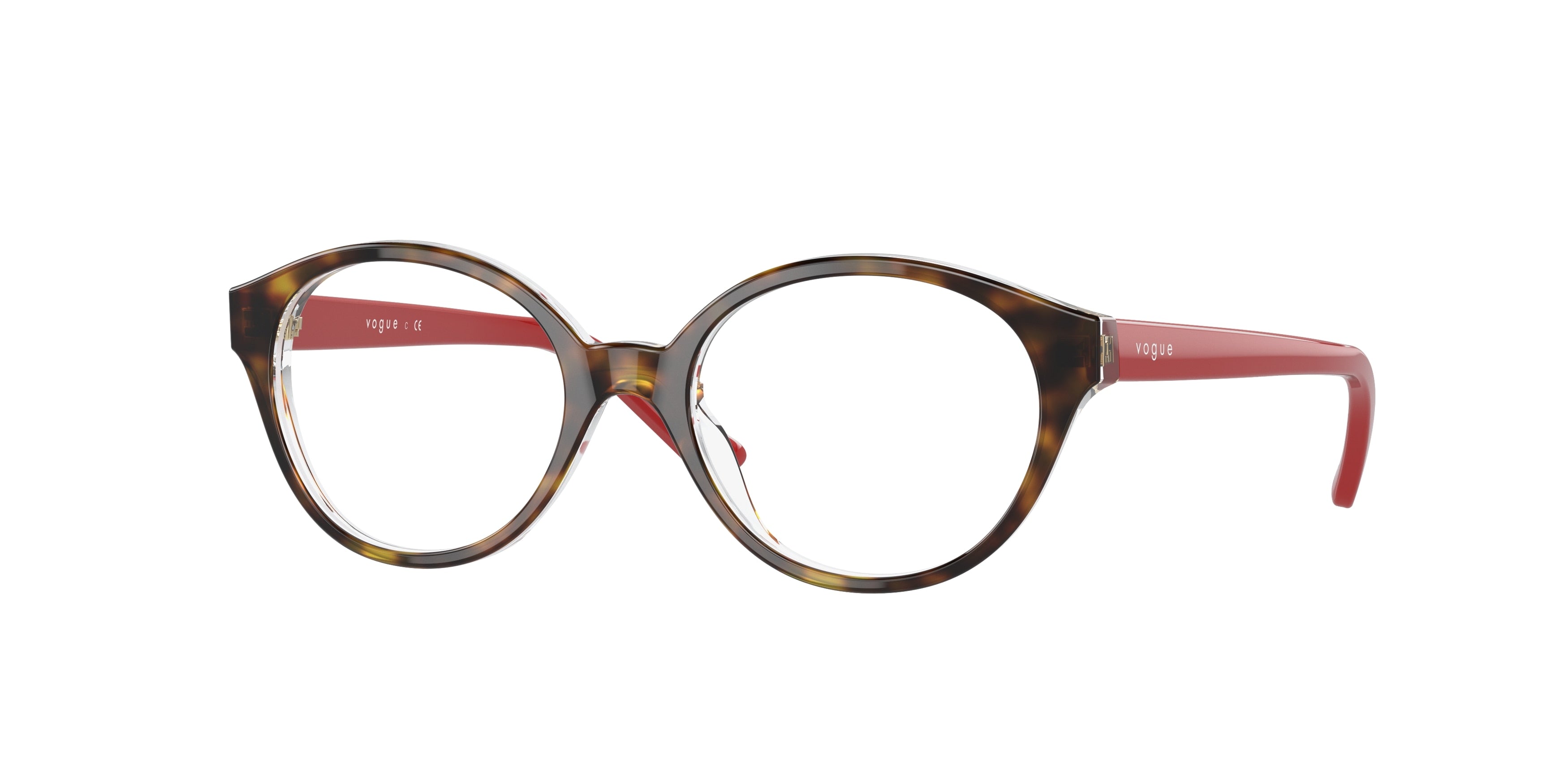 VOGUE JUNIOR OPHTHAL VY2009 Oval Eyeglasses 1916-Top Havana /Transparent 44-125-16 - Color Map Brown