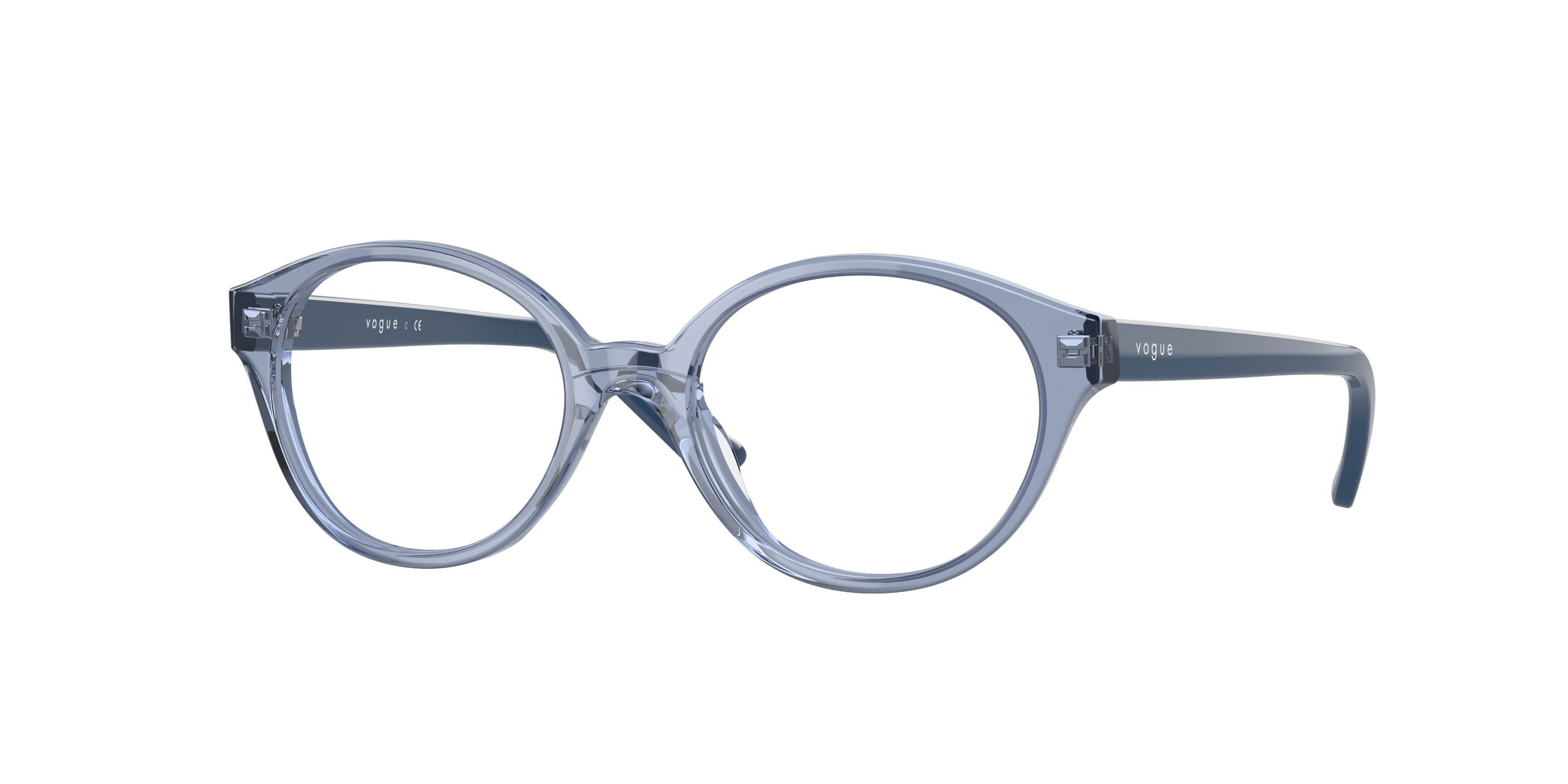 VOGUE JUNIOR OPHTHAL VY2009 Oval Eyeglasses 2977-Transparent Blue 46-125-16 - Color Map Blue