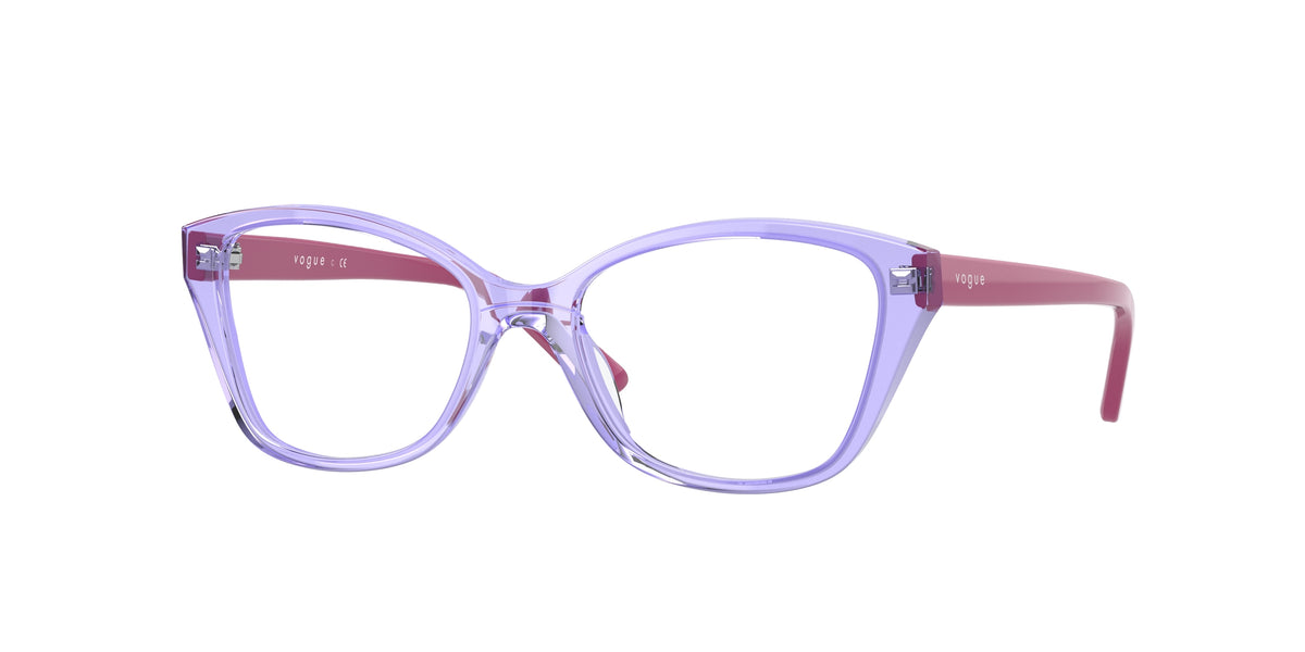 VOGUE JUNIOR OPHTHAL VY2010 Butterfly Eyeglasses 2950-Transparent Lilac 48-125-16 - Color Map Violet